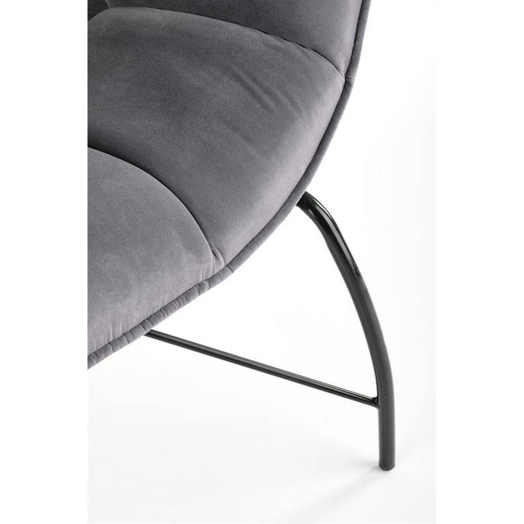 Fotoliu modern Belton, catifea gri, 74x73x78 cm