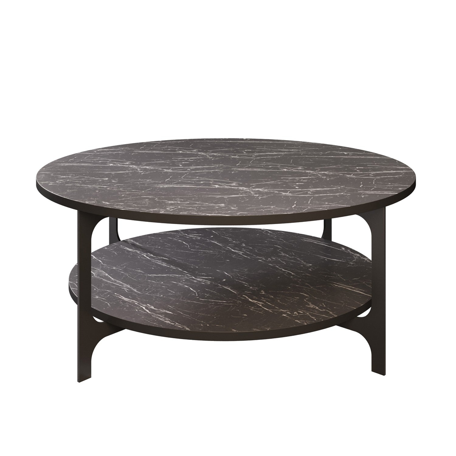Masuta cafea Versy, negru, PAL melaminat/metal, 90x90x37 cm