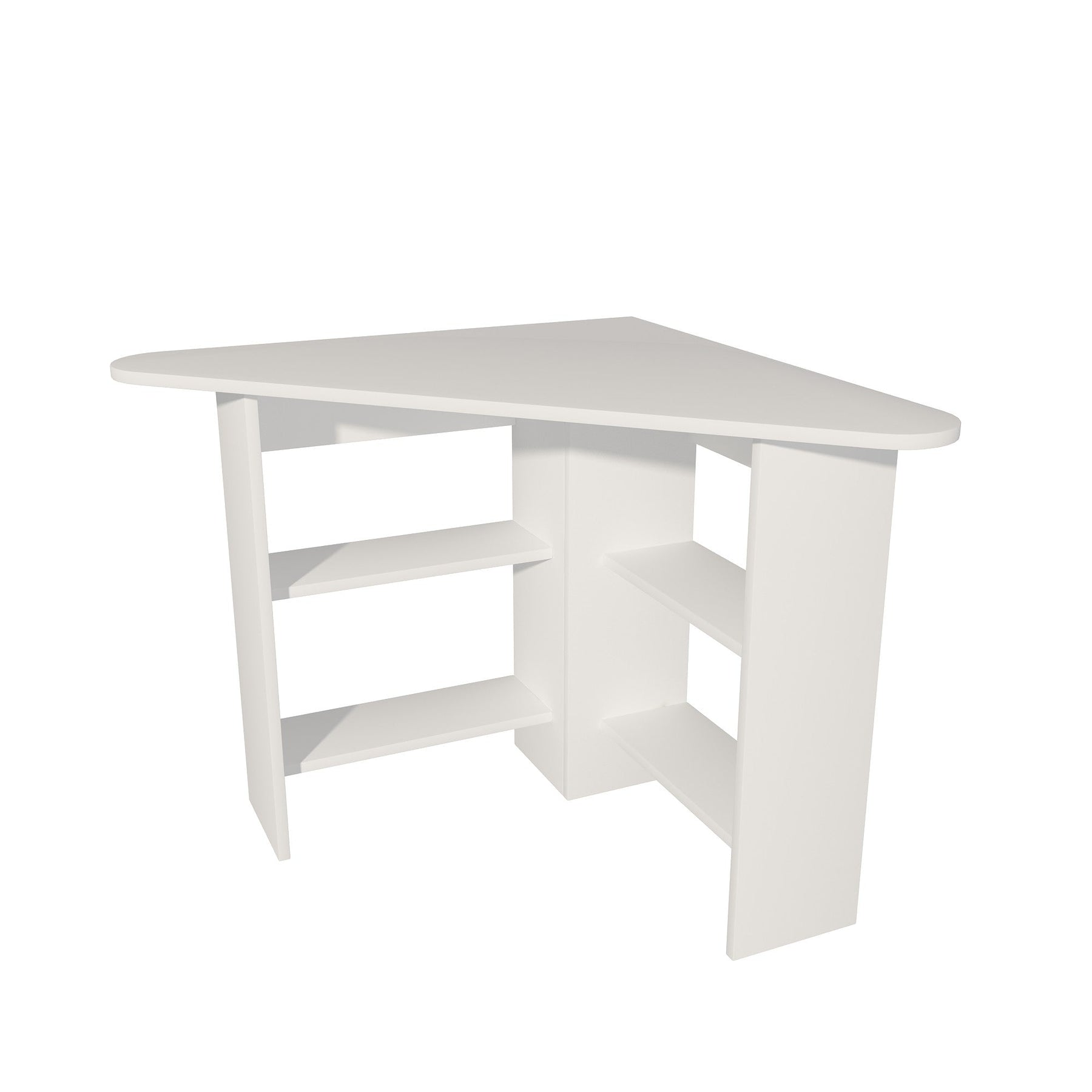 Birou Corner, alb, PAL melaminat, 80x74x80 cm