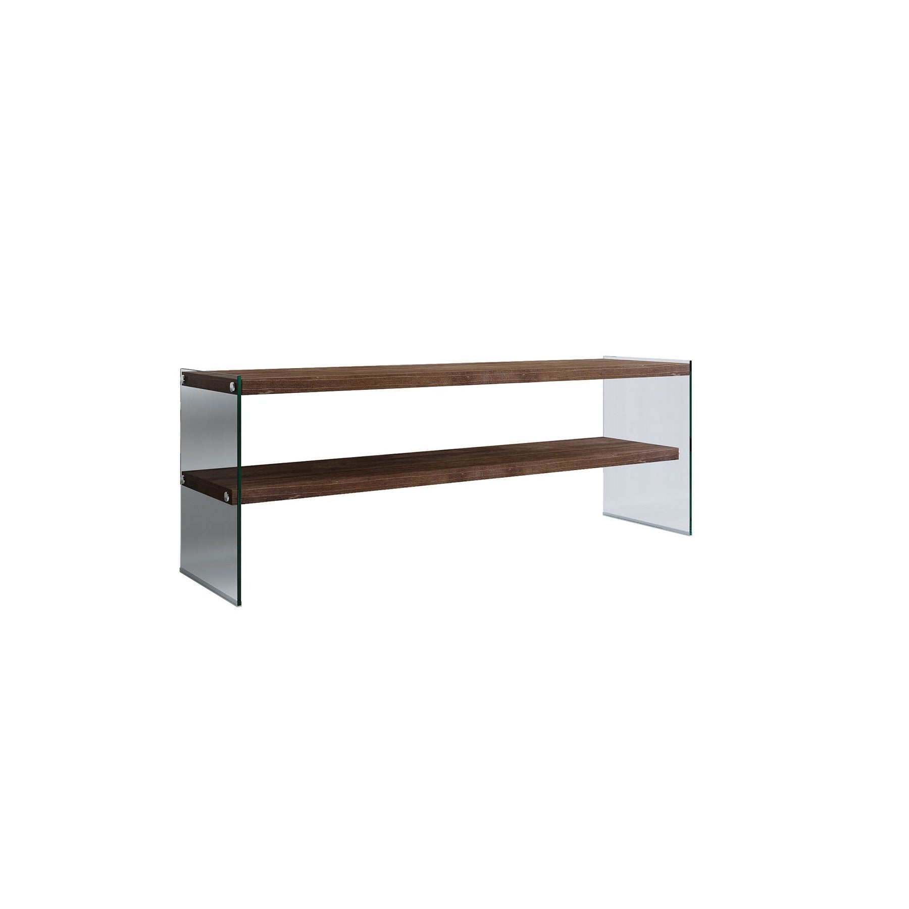 Comoda TV TV103, nuc, sticla/lemn masiv, 120x45x35 cm