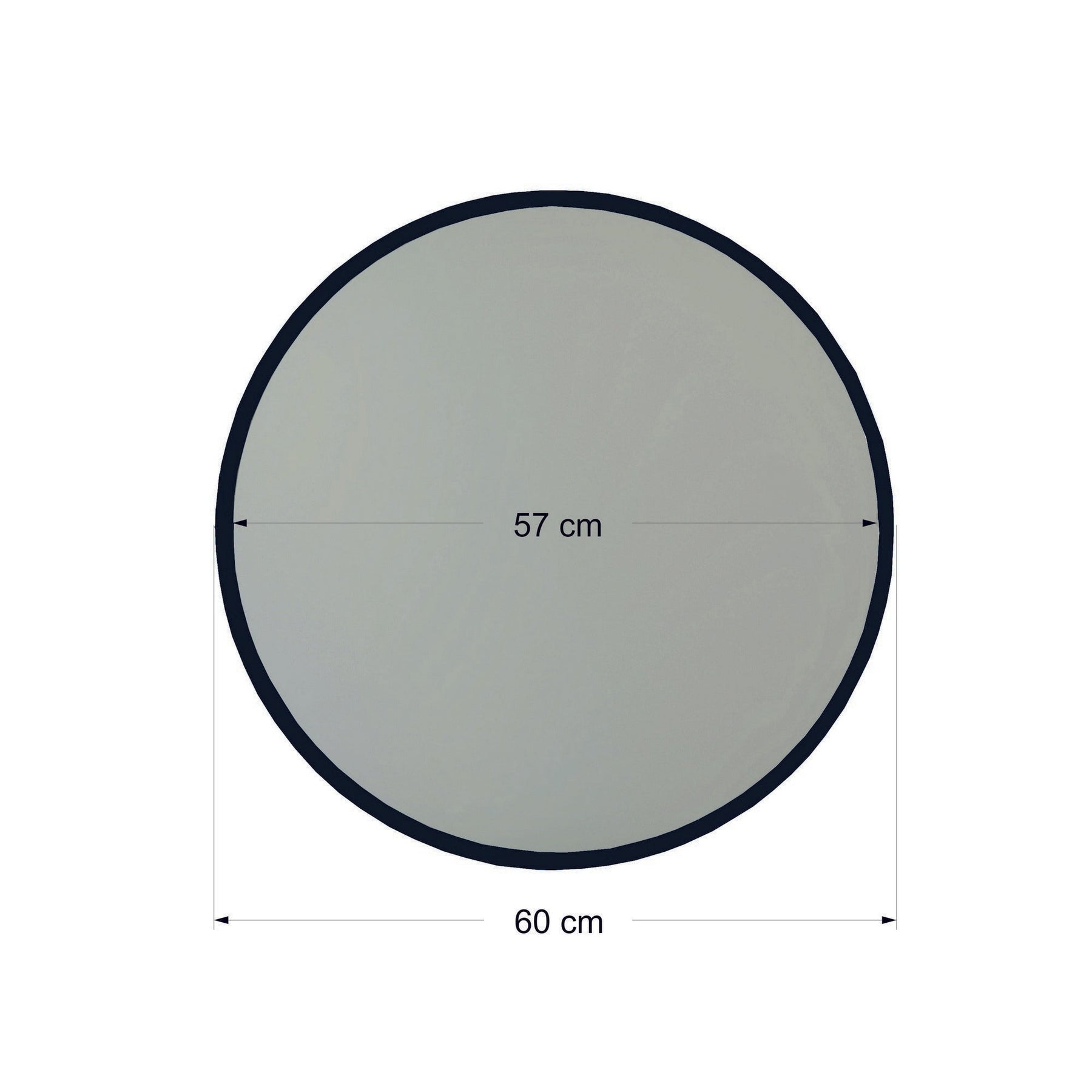 Oglinda perete A711, negru, sticla, 60x60 cm