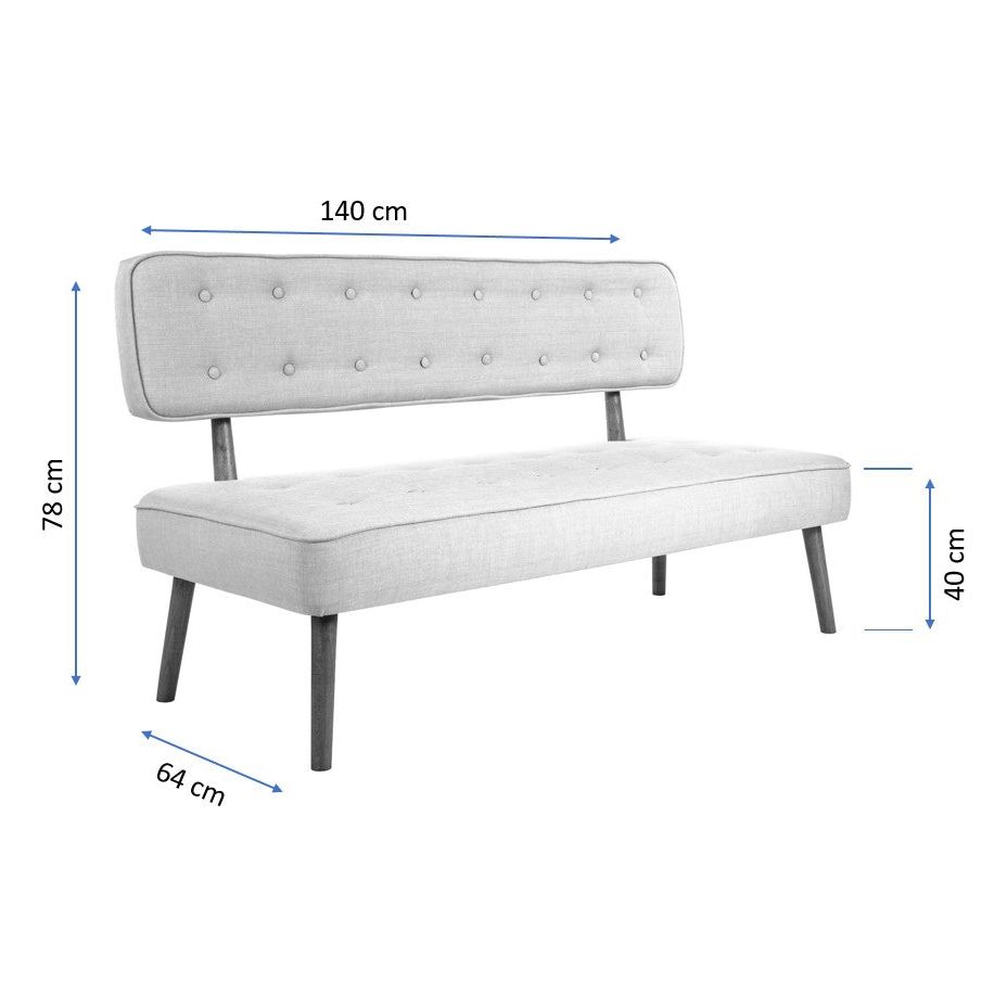 Banca 558ZEN1241, bej, lemn/poliester, 140x64x78 cm