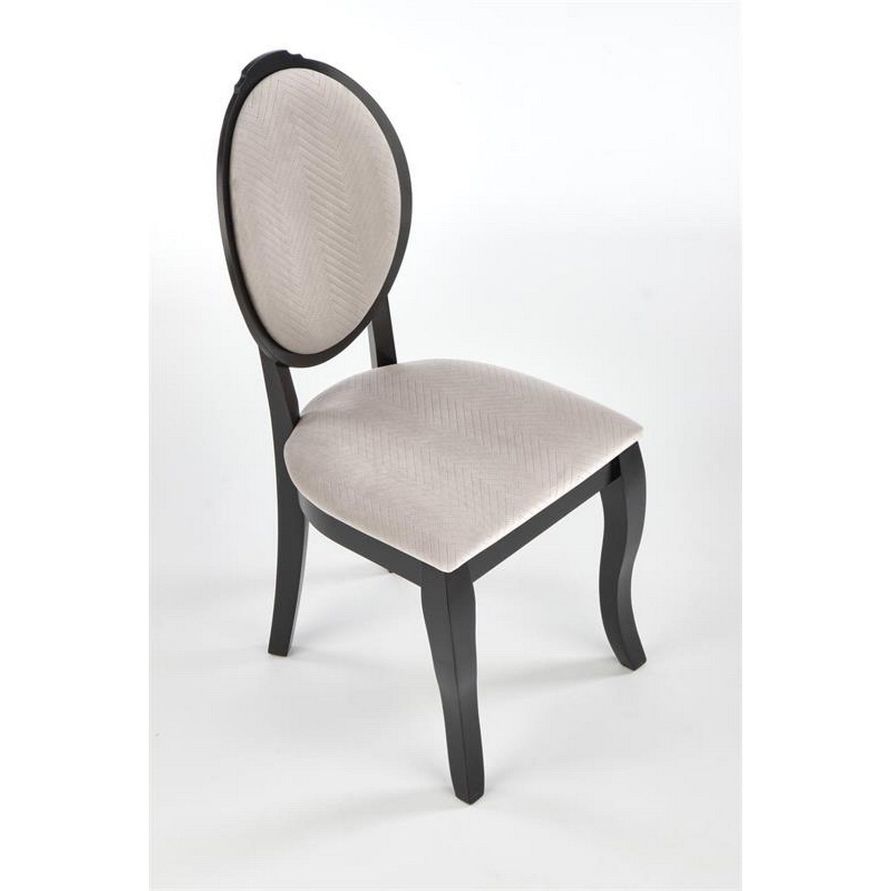 Scaun dining Velo, negru/bej, 44x53x96 cm