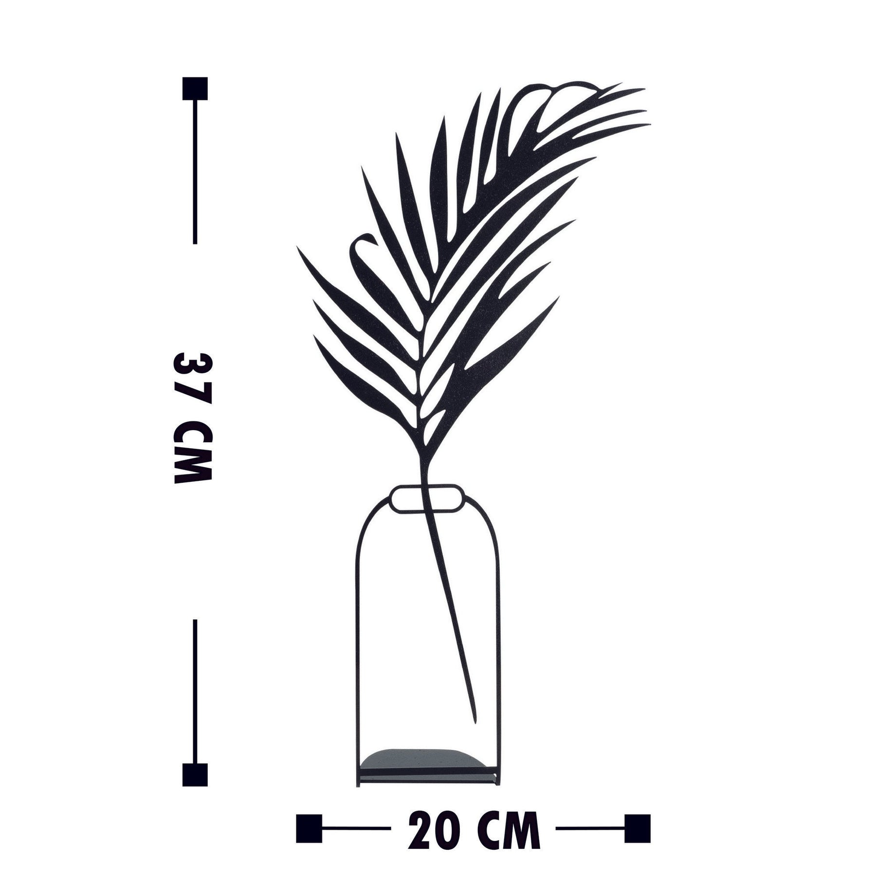 Obiect decorativ Flowerpot - 4, negru, metal 100%, 20x37 cm