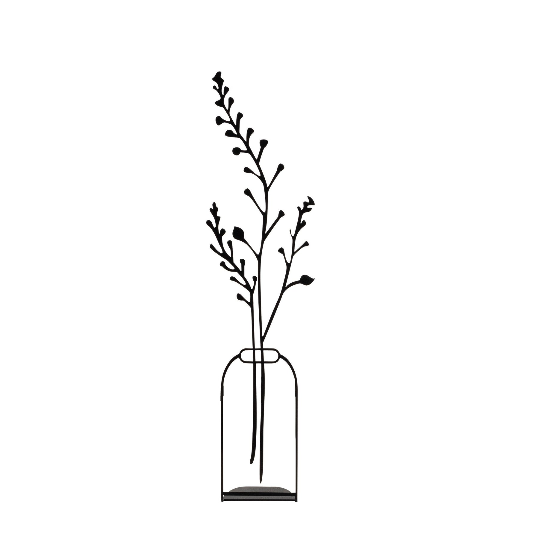 Obiect decorativ Flowerpot - 7, negru, metal 100%, 12x45 cm