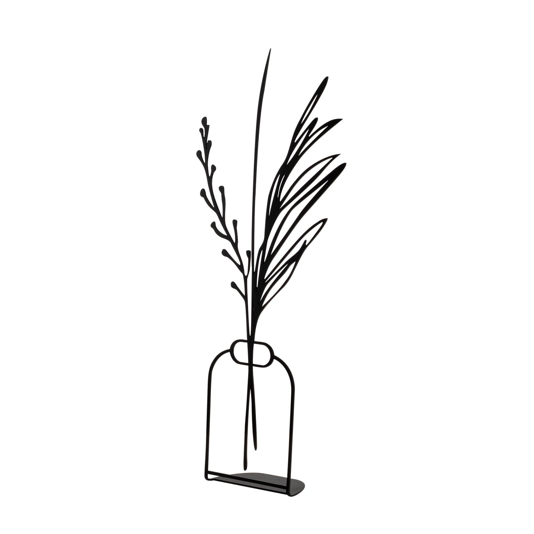 Obiect decorativ Flowerpot - 8, negru, metal 100%, 15x44 cm