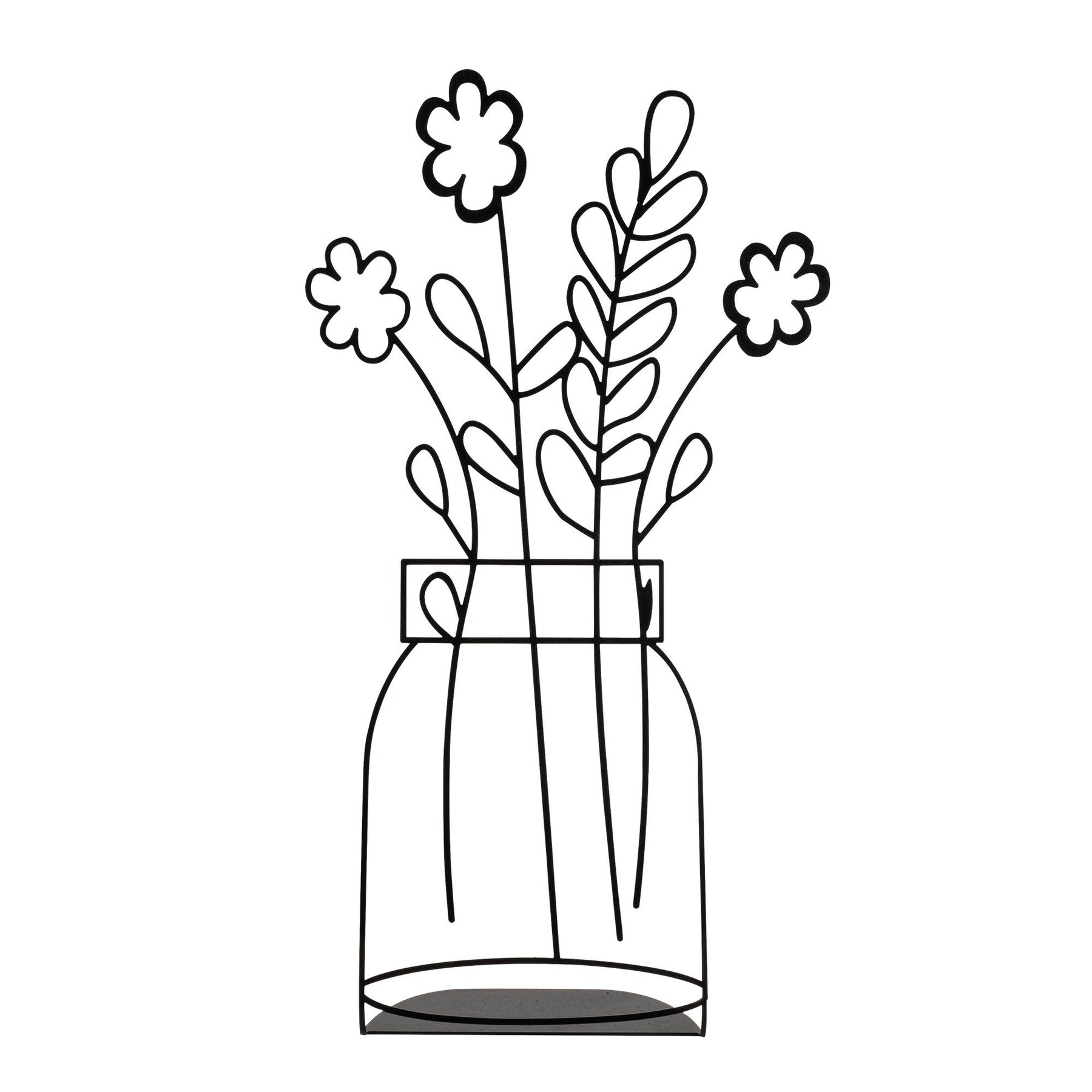 Accesoriu decorativ Flowerpot-11, negru, metal, 30x53 cm