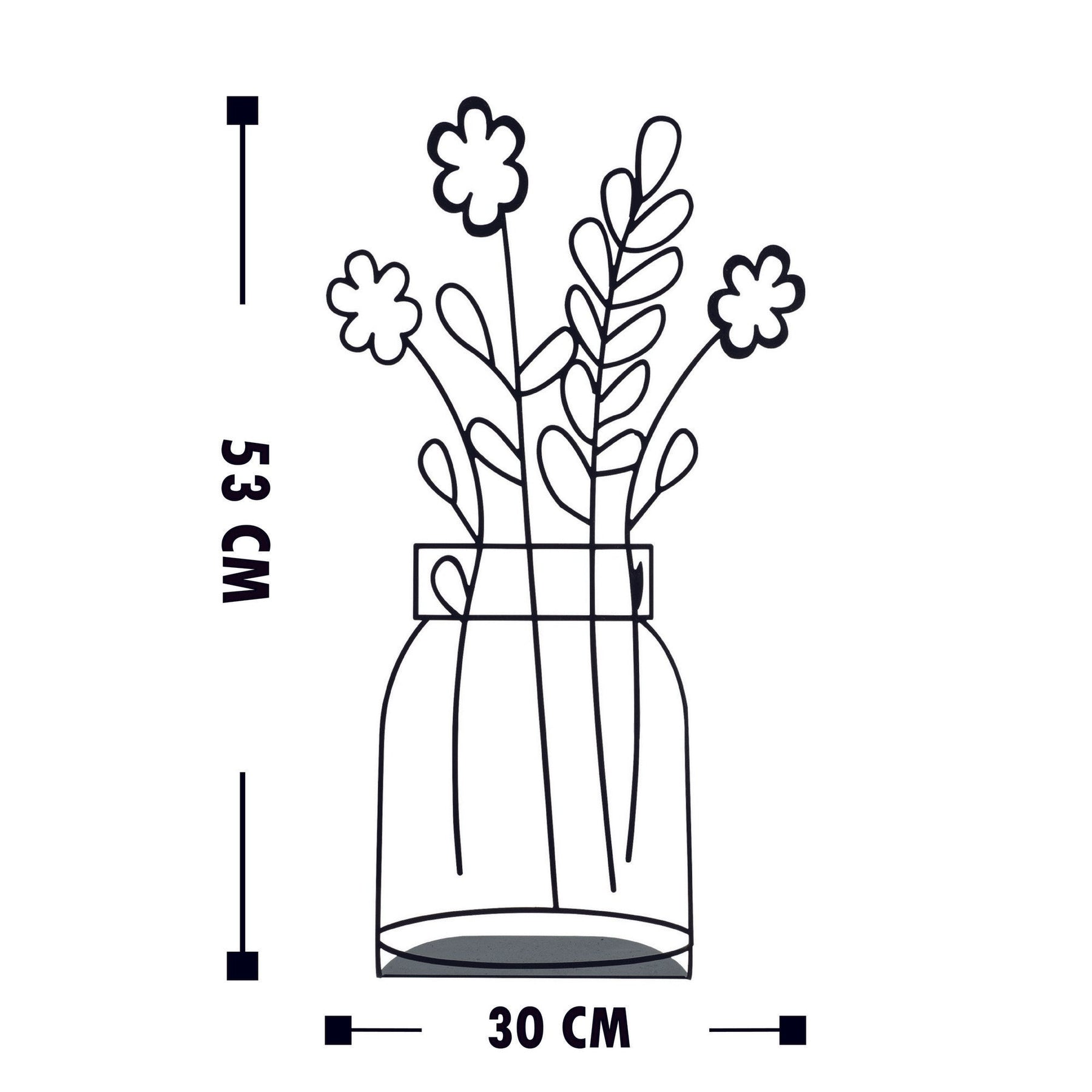 Accesoriu decorativ Flowerpot-11, negru, metal, 30x53 cm