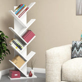 Biblioteca Hitit, din PAL melaminat, alb, 46x22x129 cm