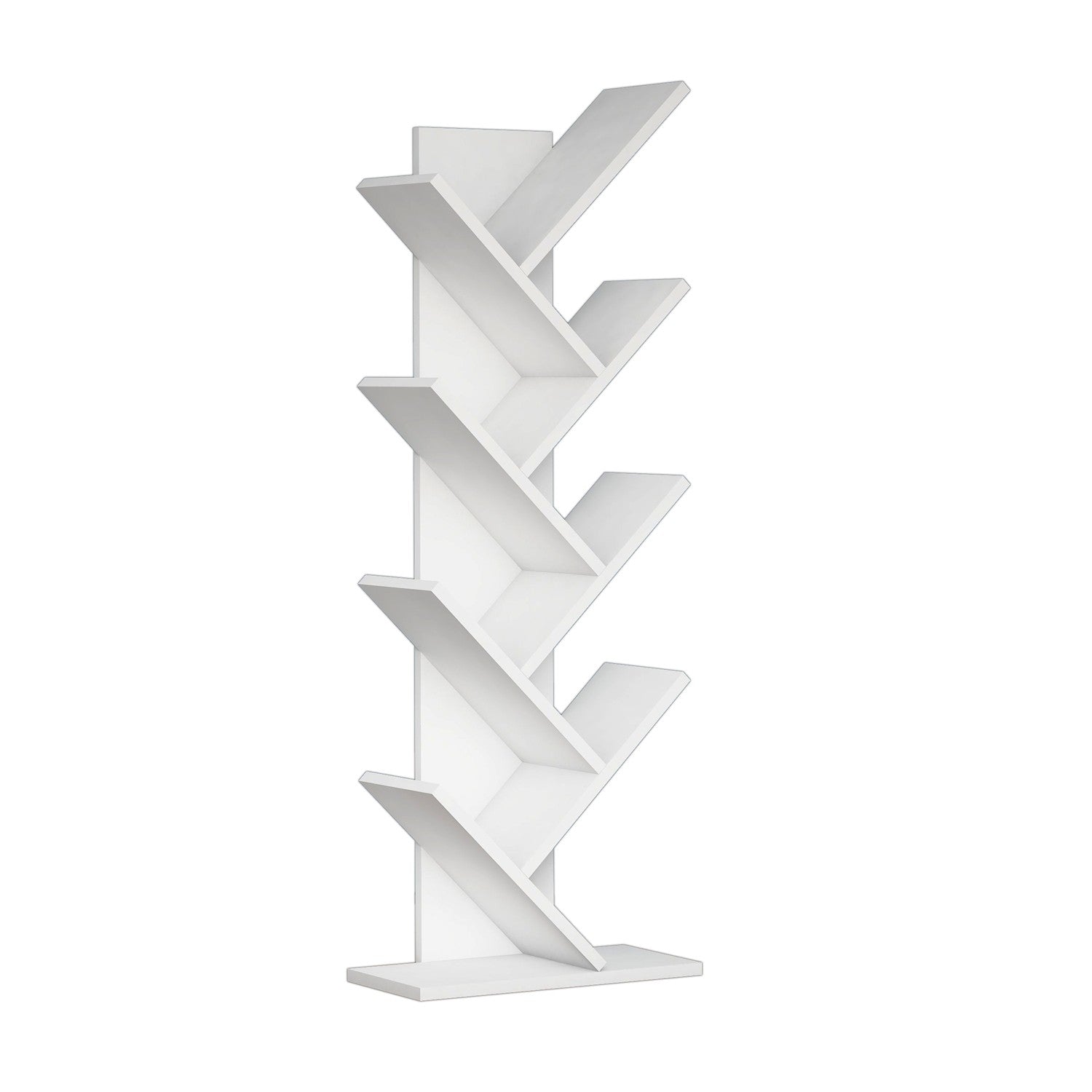 Biblioteca Hitit, din PAL melaminat, alb, 46x22x129 cm