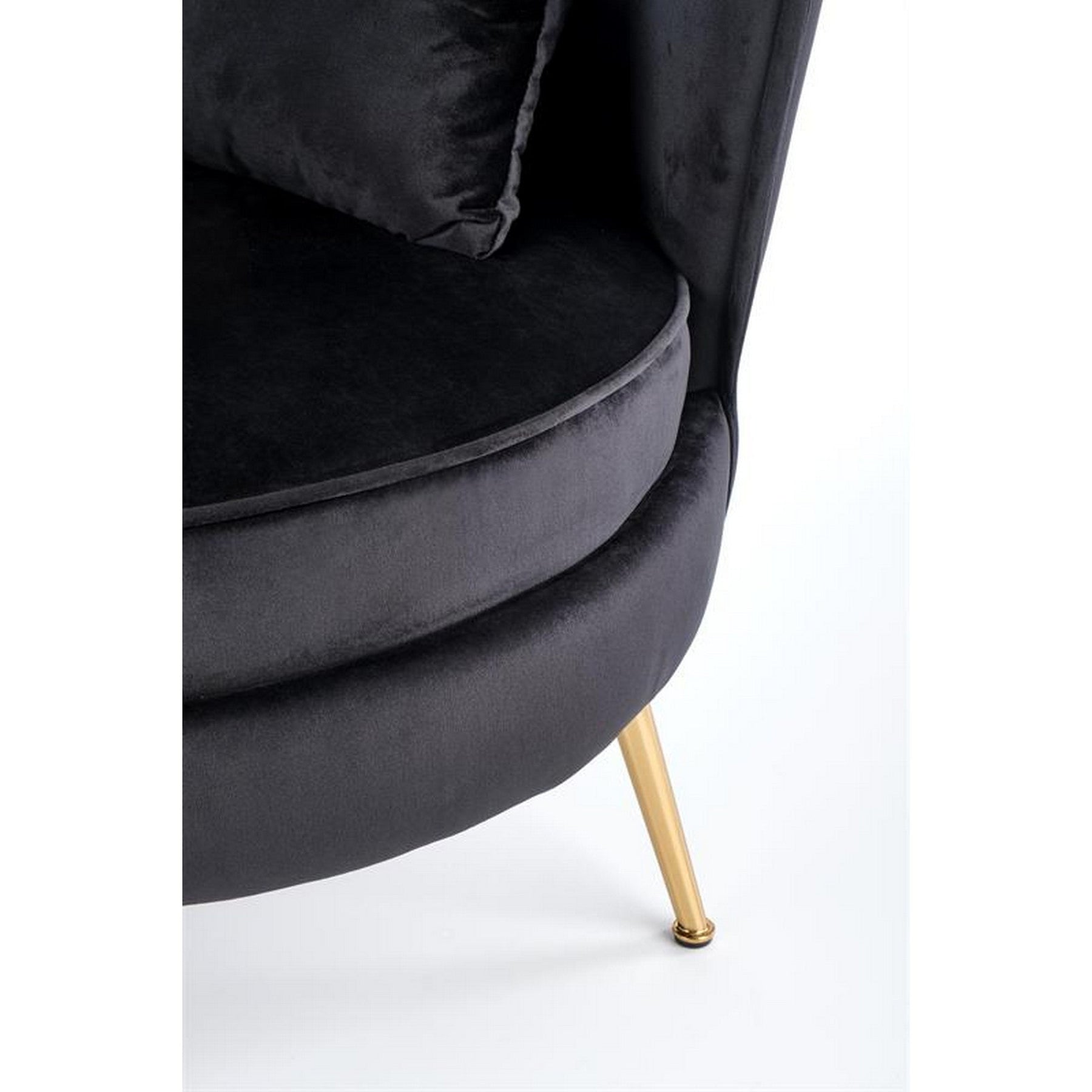 Fotoliu modern Almond, negru/auriu, 90x90x87 cm