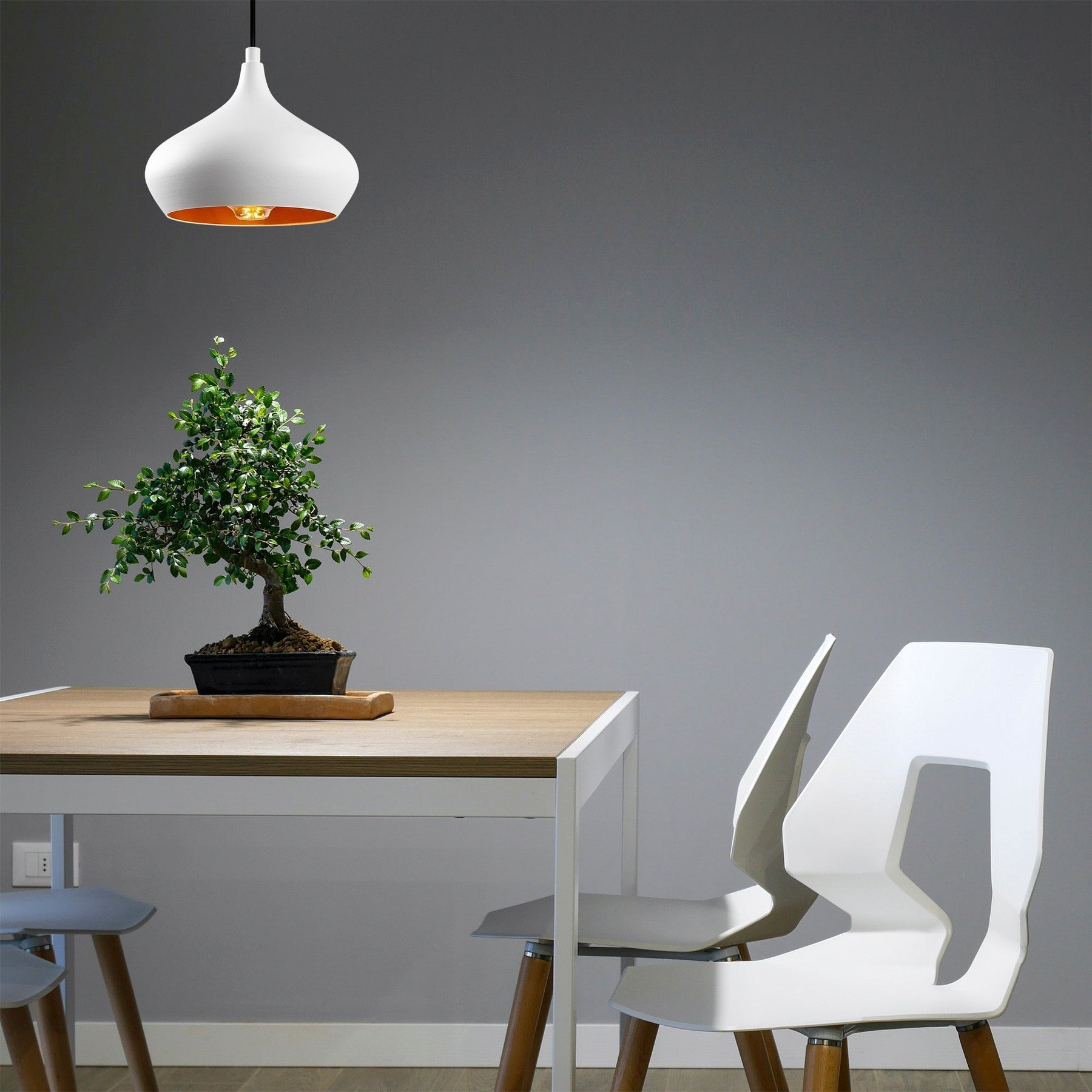 Lustra Dodo, 2422, corp metalic, alb, 22x22x115 cm