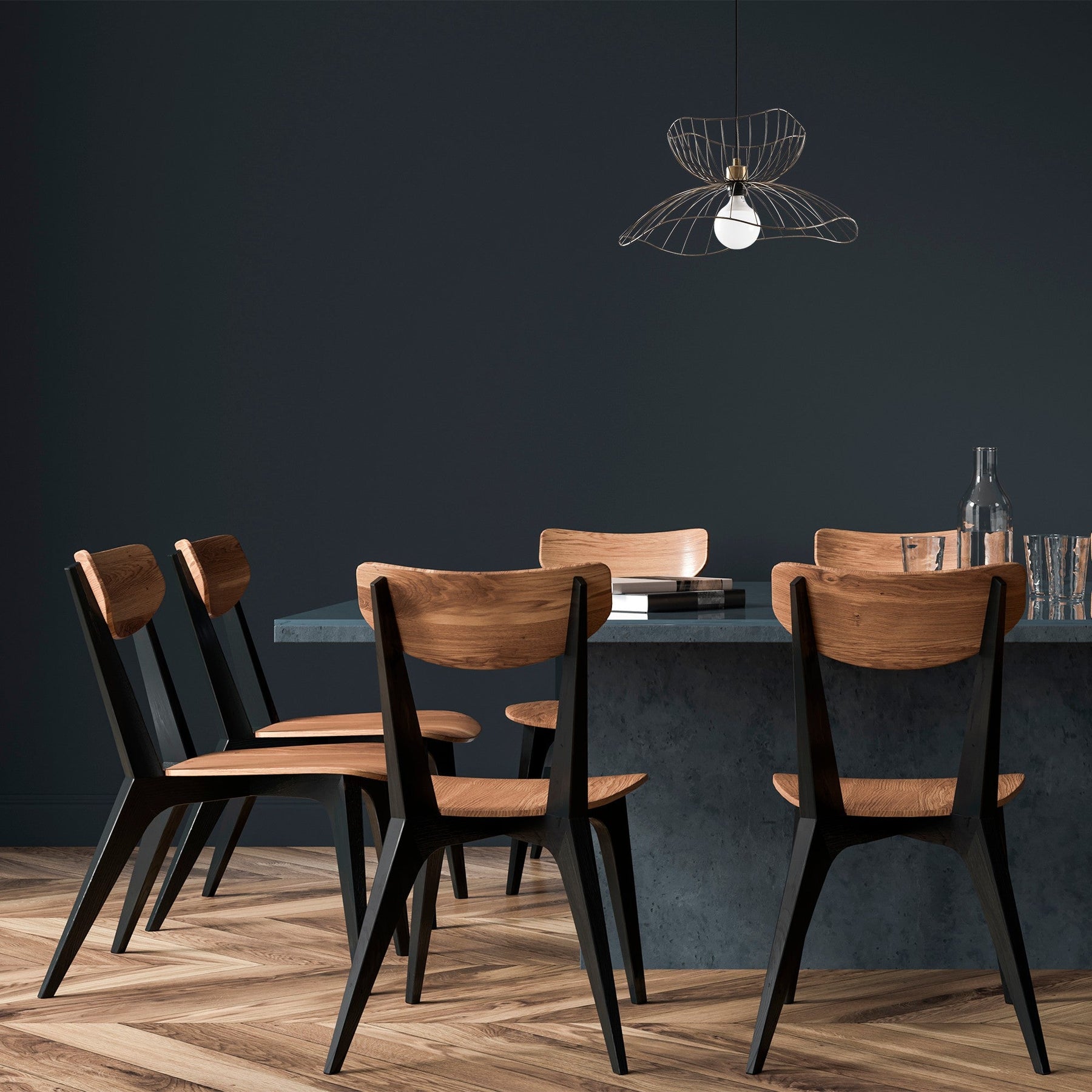 Lustra Farac, 6391, cadru metalic, negru, 50x50x41/121 cm