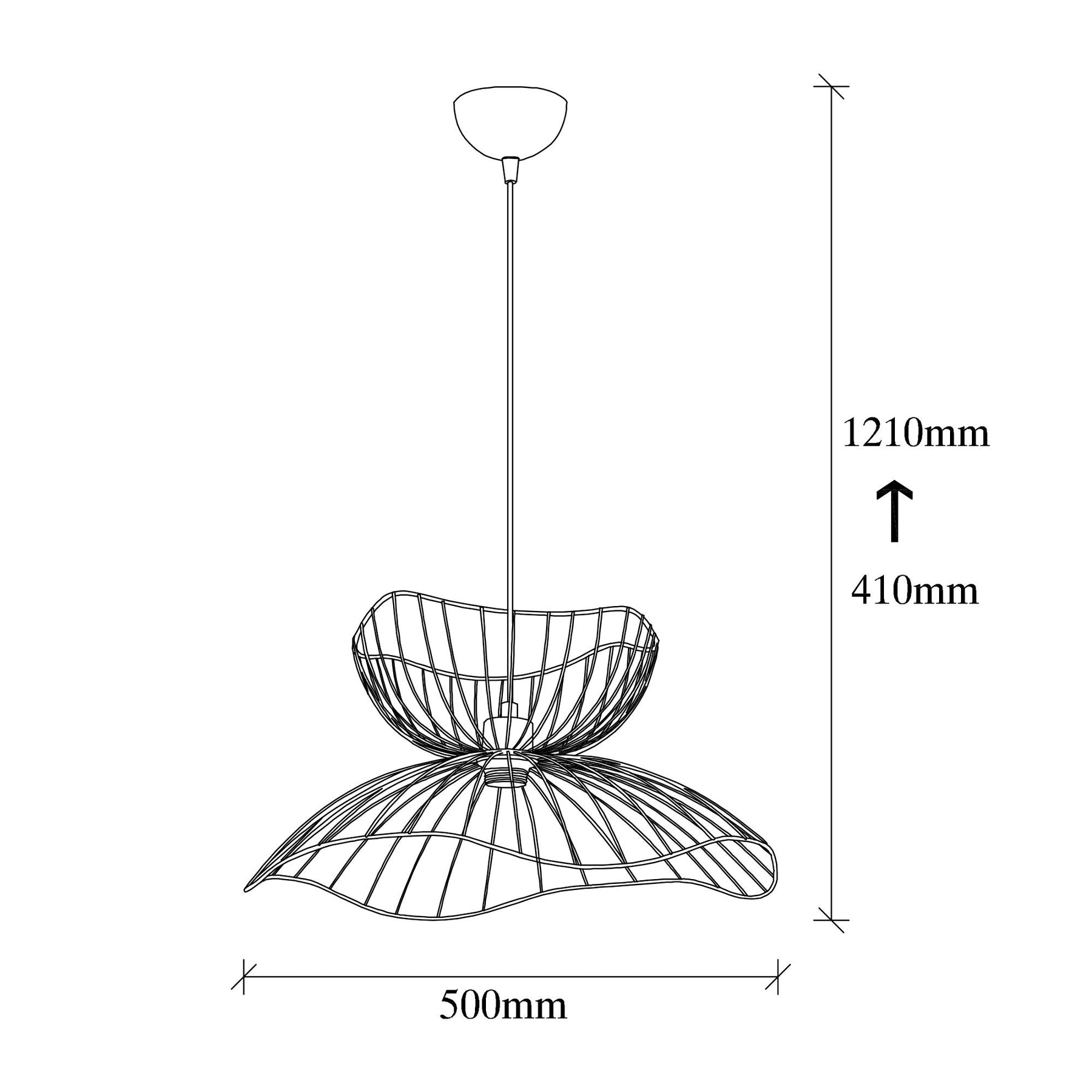 Lustra Farac, 6391, cadru metalic, negru, 50x50x41/121 cm