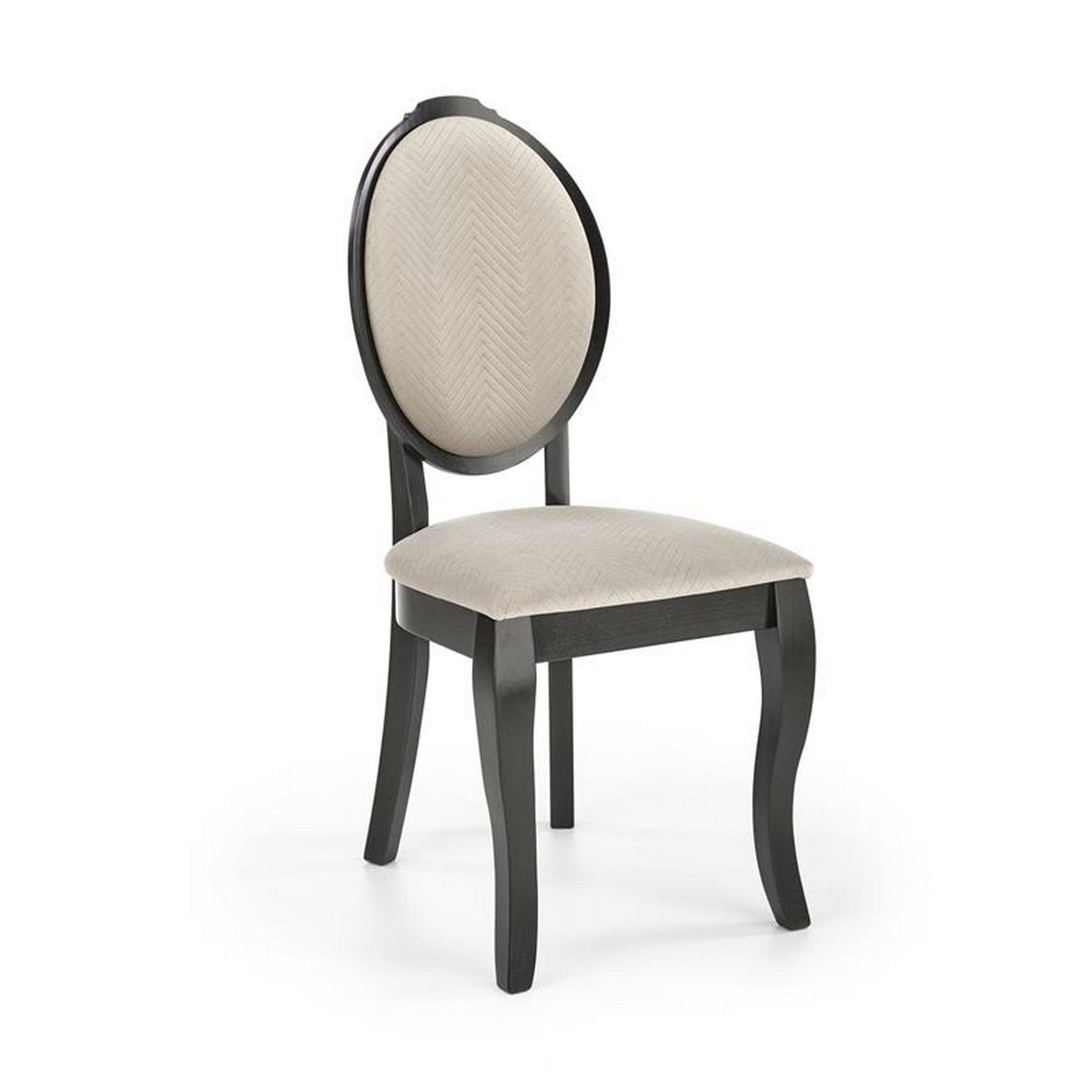 Scaun dining Velo, negru/bej, 44x53x96 cm
