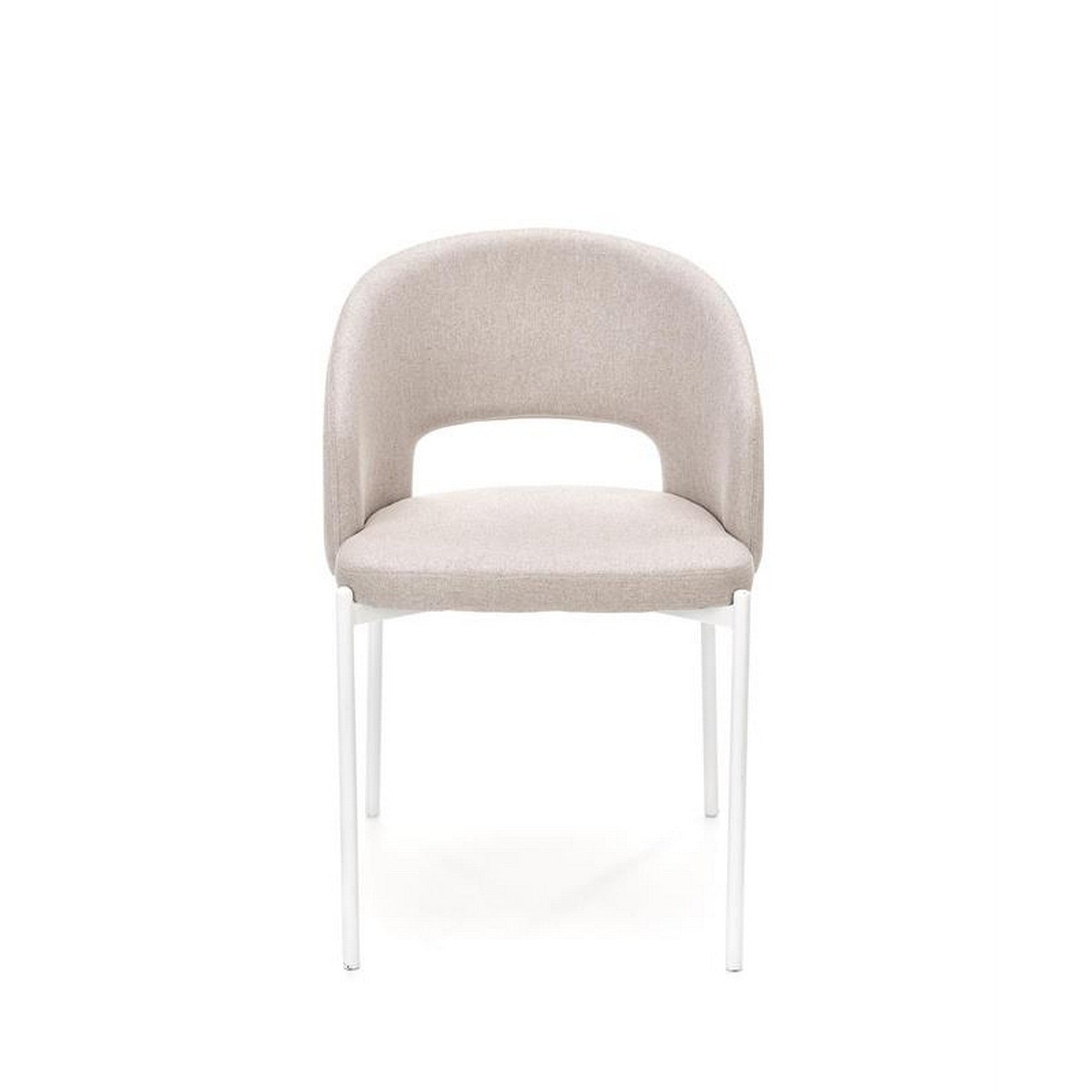 Scaun K486, stofa bej/alb, 51x57x77 cm
