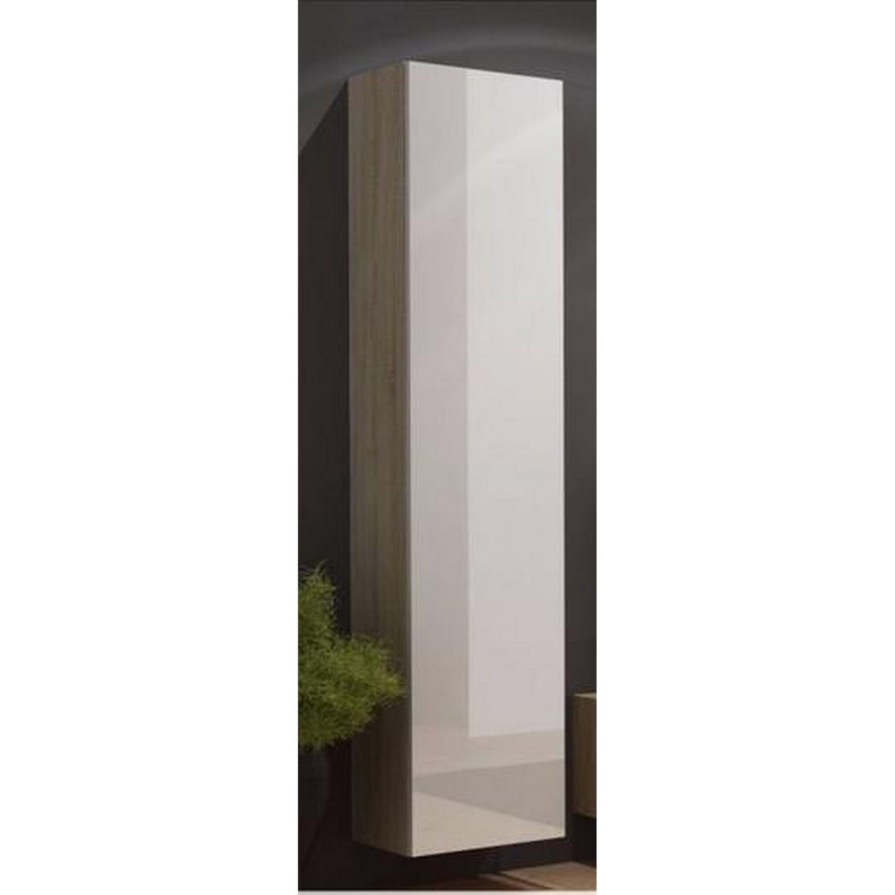 Dulap living Vigo, sonoma/alb lucios, 40x30x180 cm