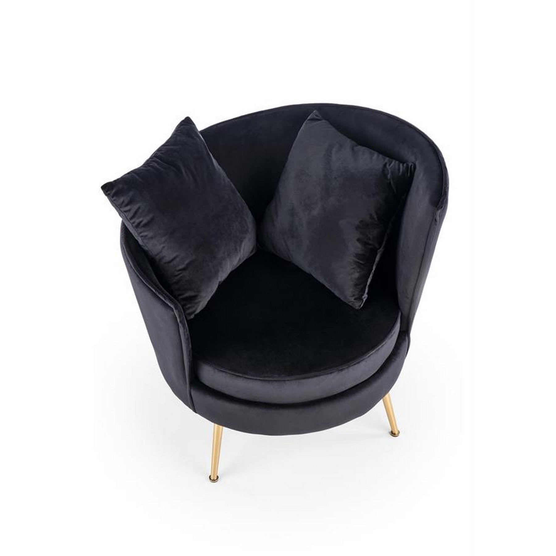 Fotoliu modern Almond, negru/auriu, 90x90x87 cm