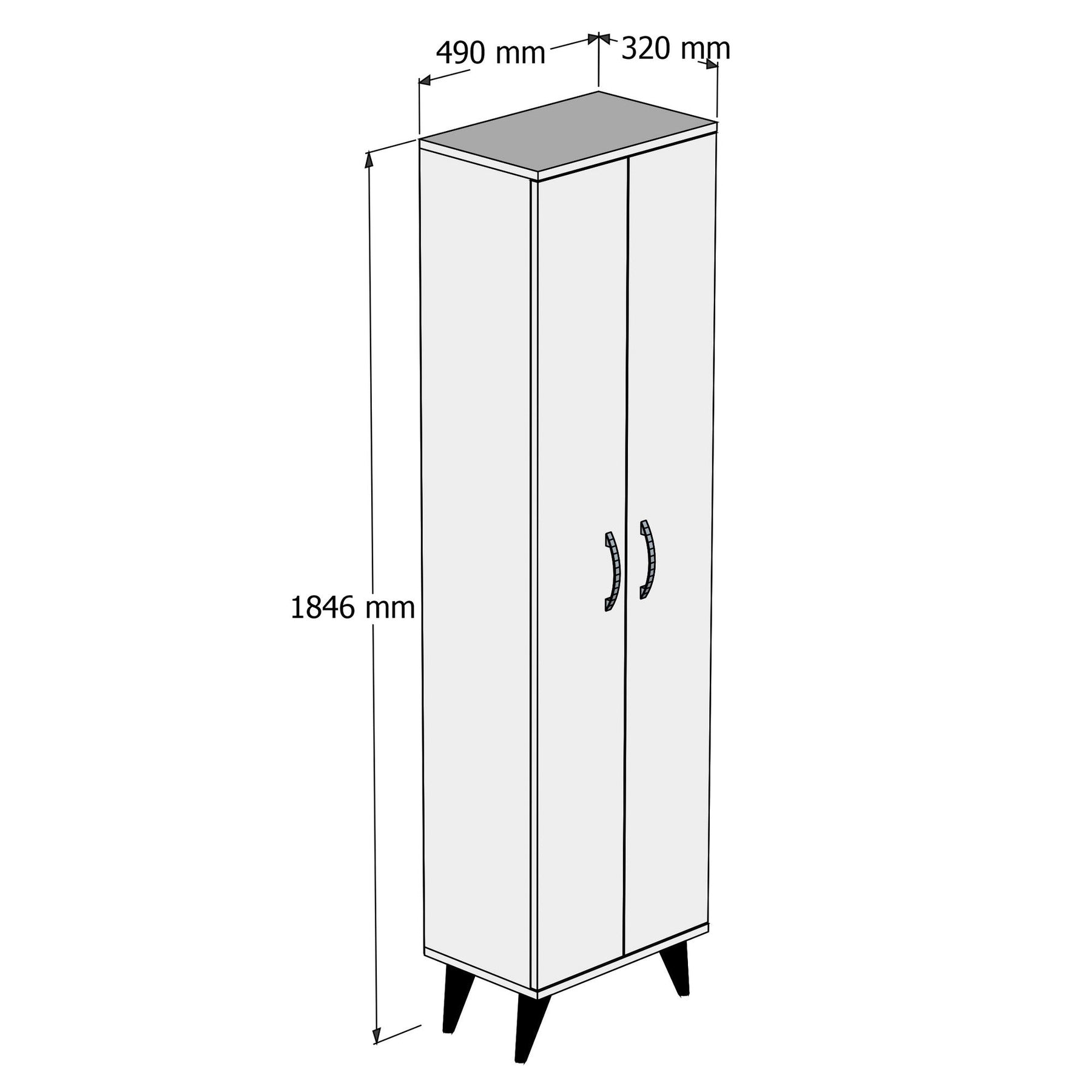 Dulap BDL0102, stejar, PAL, 49x32x185 cm