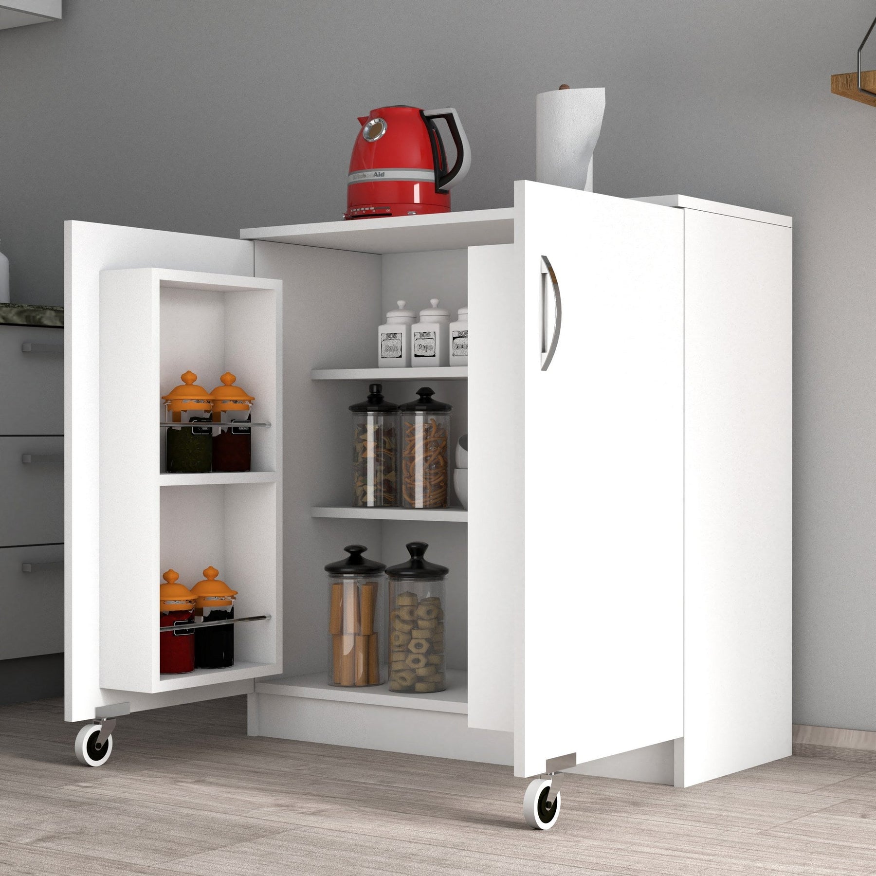 Dulap bucatarie ERC0201, alb, PAL, 2 usi, 90x38x92 cm