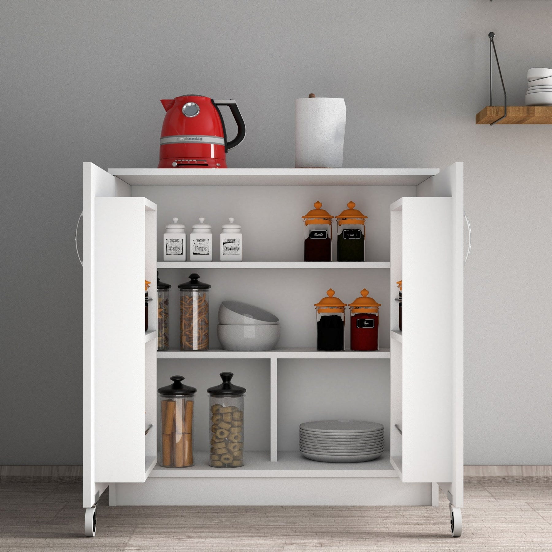 Dulap bucatarie ERC0201, alb, PAL, 2 usi, 90x38x92 cm