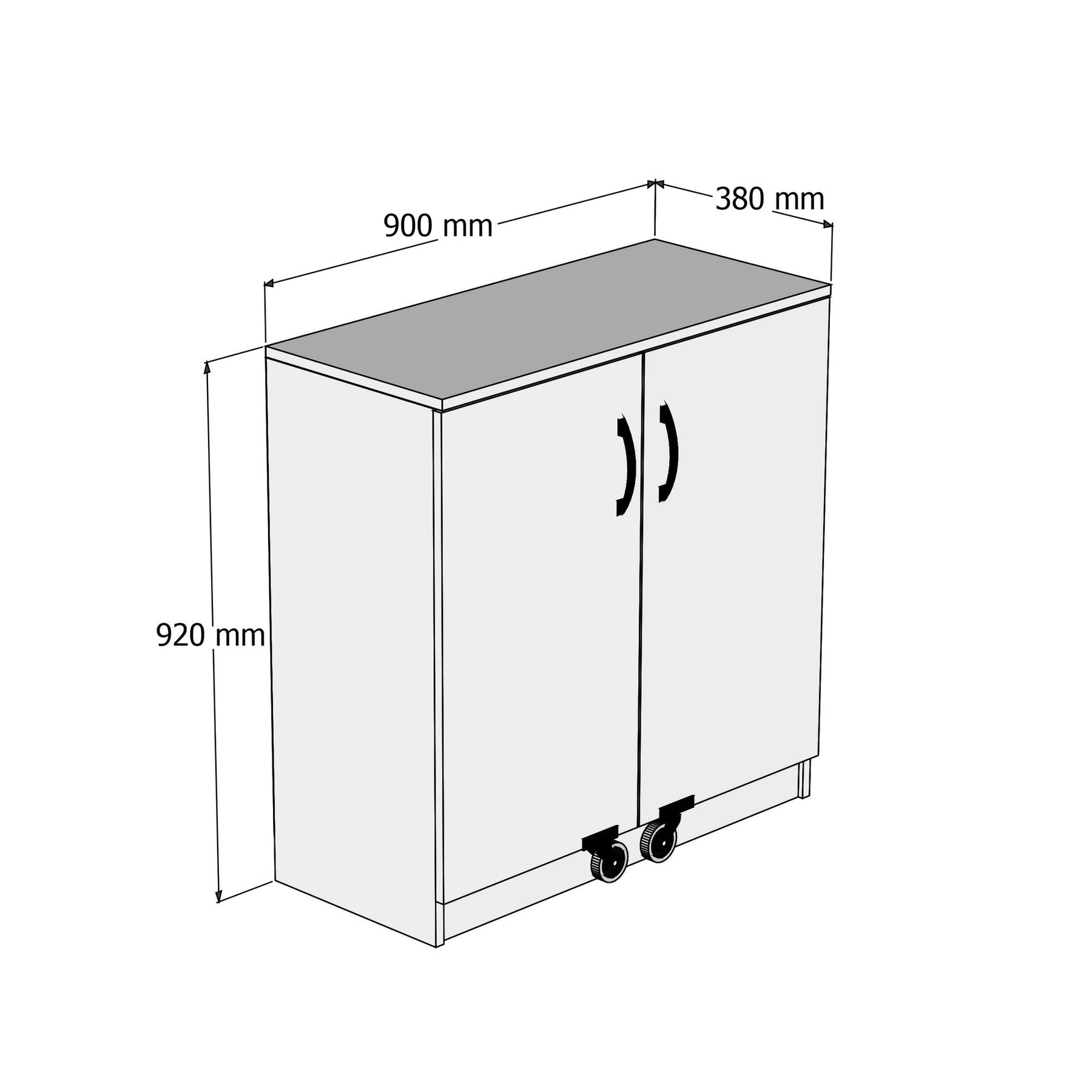 Dulap bucatarie ERC0201, alb, PAL, 2 usi, 90x38x92 cm