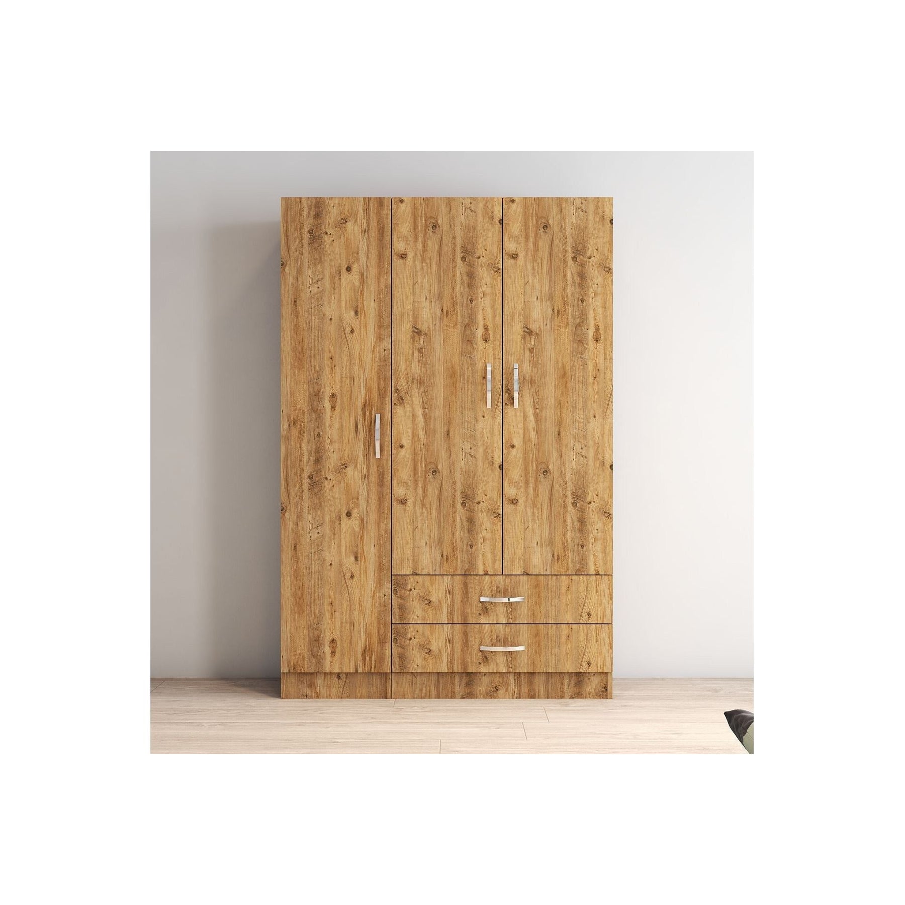 Dulap GRD0502, stejar, PAL, 3 usi si 2 sertare, 120x46x182 cm