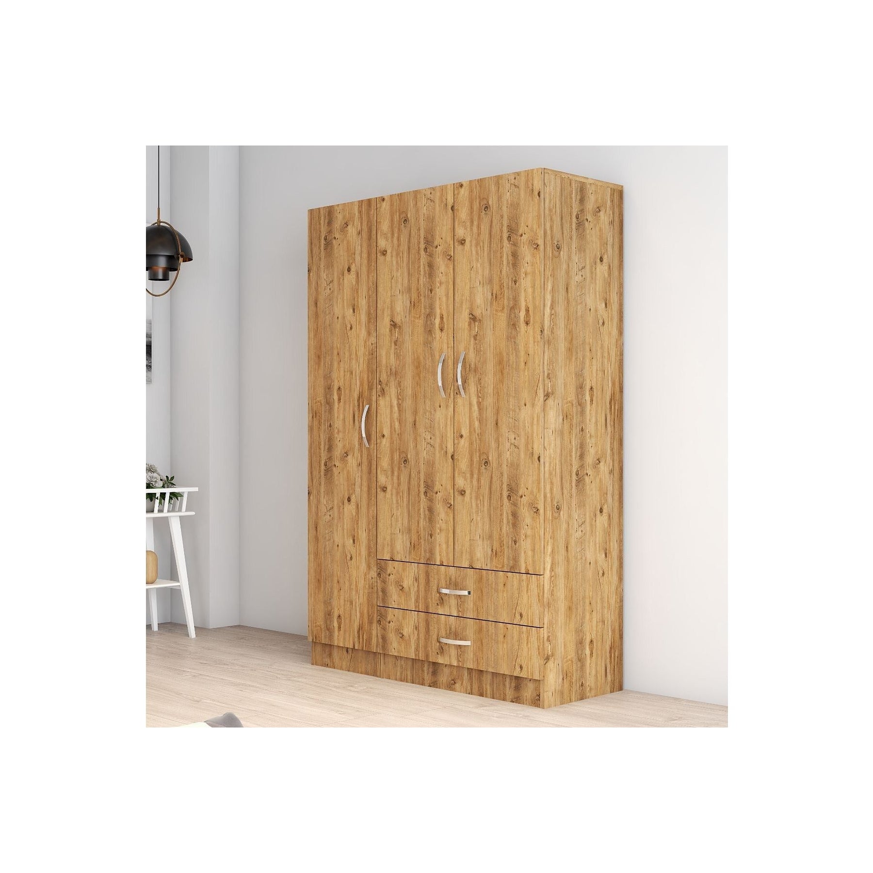 Dulap GRD0502, stejar, PAL, 3 usi si 2 sertare, 120x46x182 cm