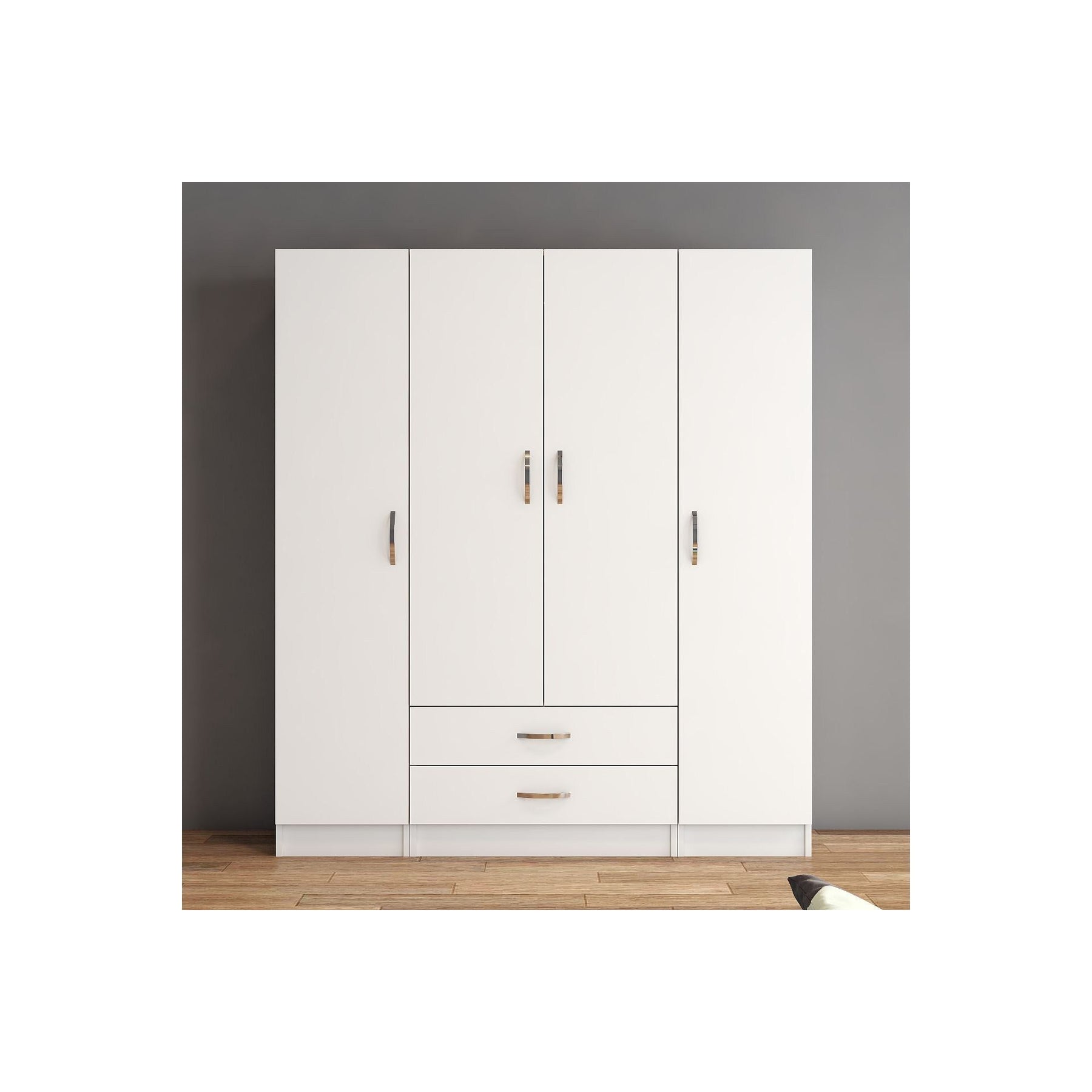 Dulap GRD0601, alb, PAL, 4 usi si 2 sertare, 160x46x182 cm