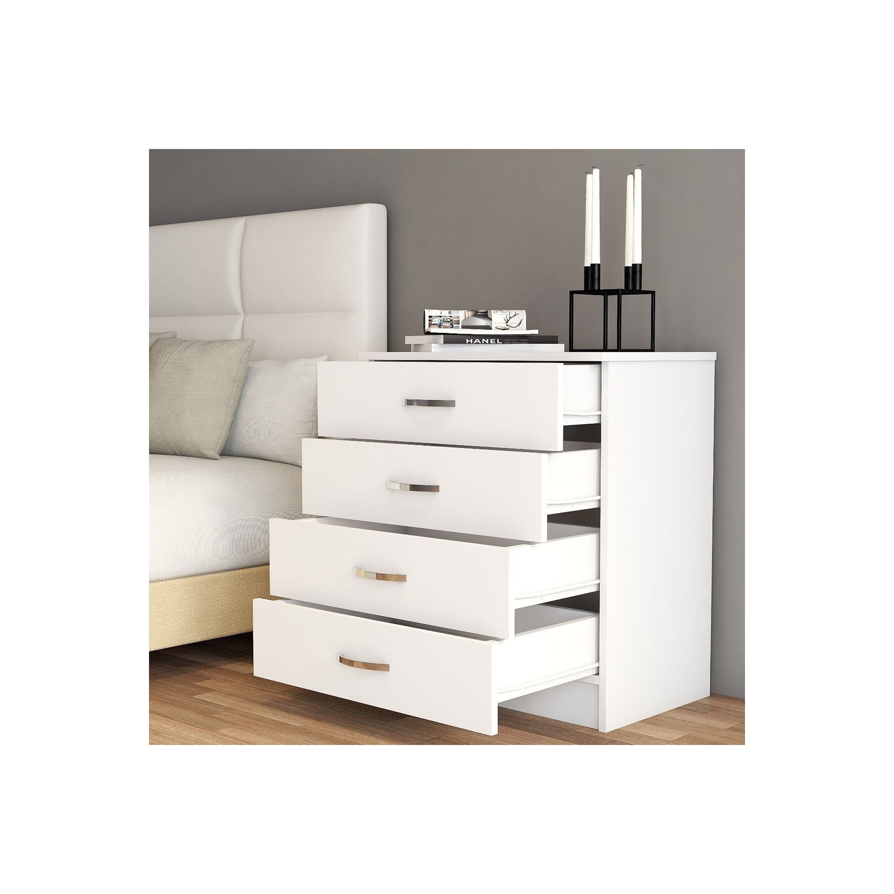 Comoda SFY0101, alb, PAL melaminat, 72x44.5x80.5 cm