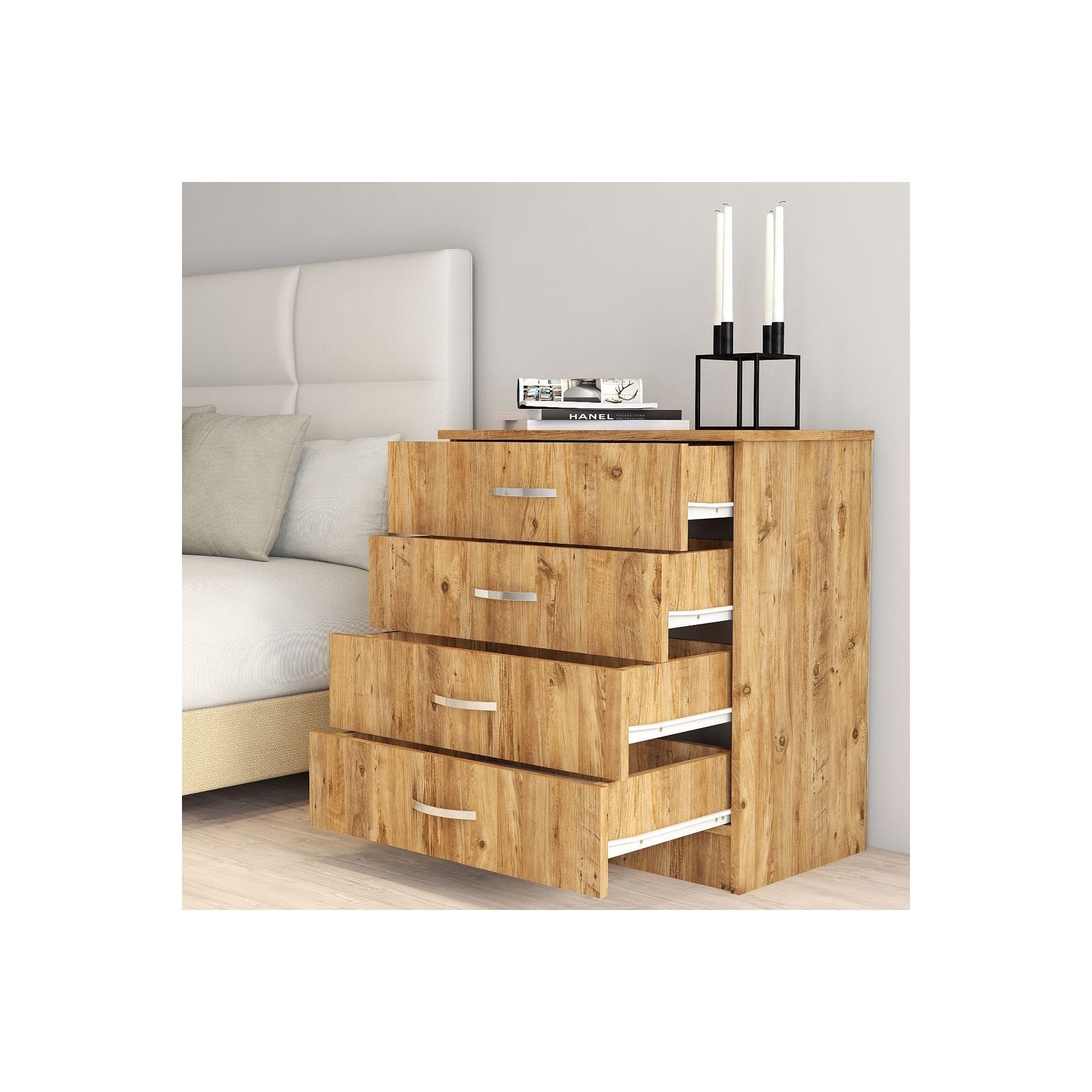 Comoda SFY0102, stejar, PAL melaminat, 72x44.5x80.5 cm