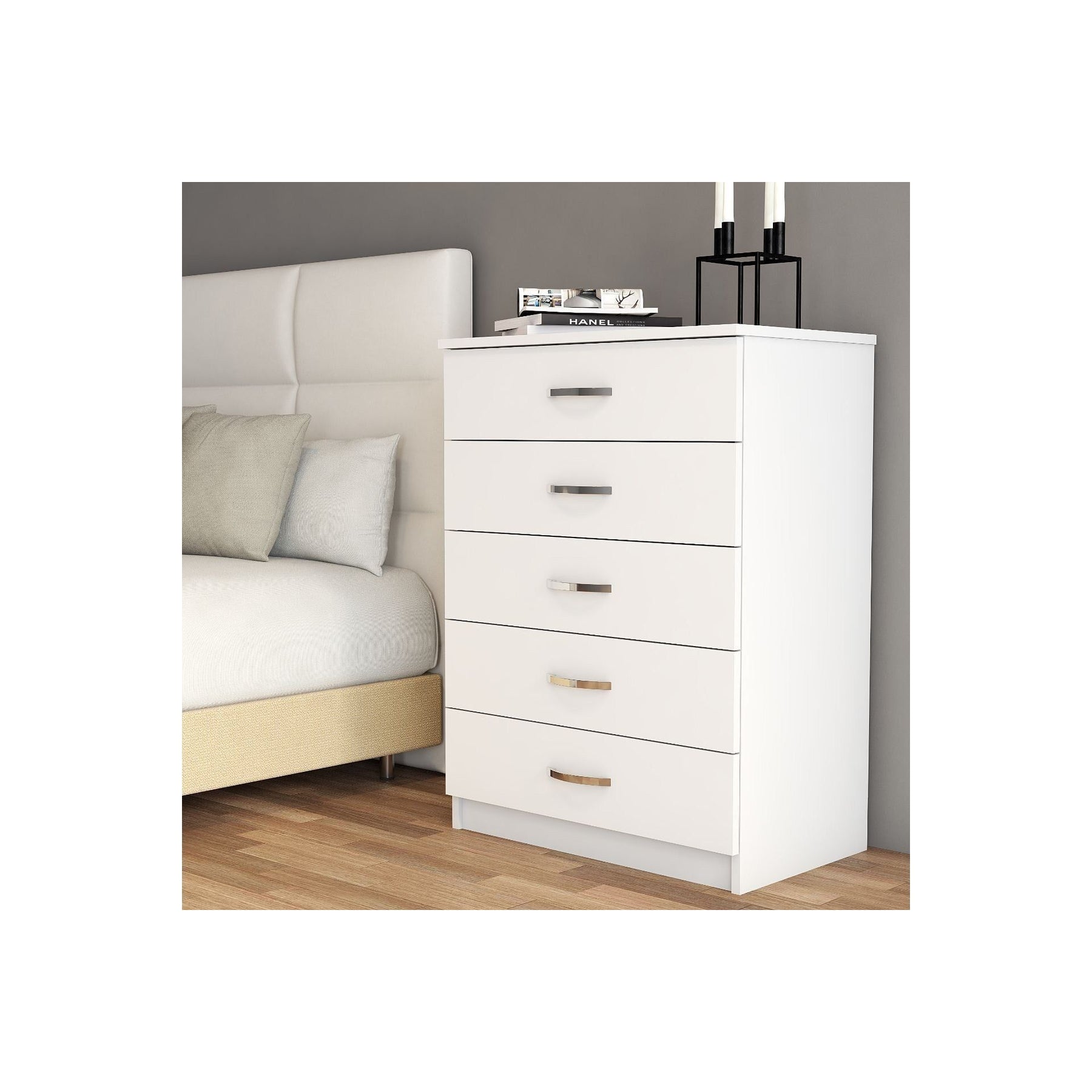 Comoda SFY0201, alb, PAL melaminat, 72x44.5x98 cm