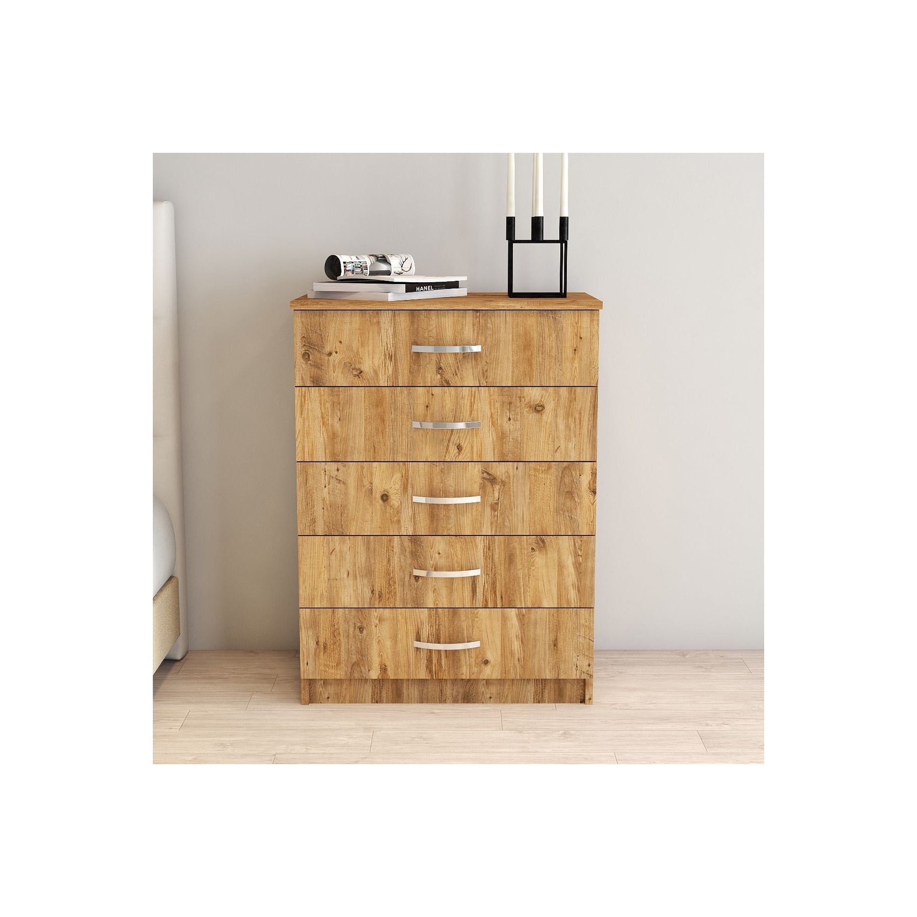 Comoda SFY0202, stejar, PAL melaminat, 72x44.5x98 cm