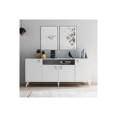 Comoda KSL0201, alb, PAL, 180x44x79 cm
