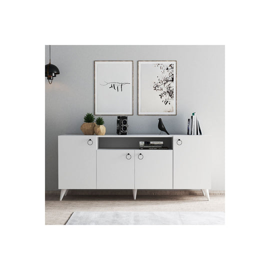 Comoda KSL0201, alb, PAL, 180x44x79 cm