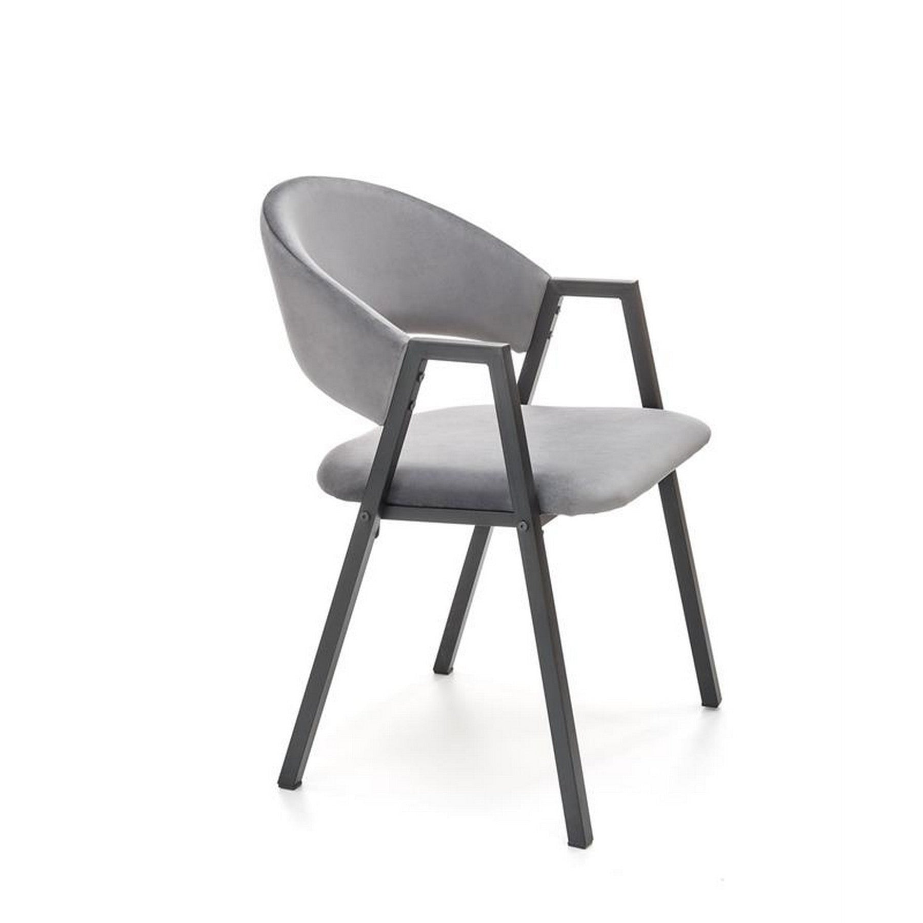 Scaun K473, stofa catifelata gri, 54x58x82 cm