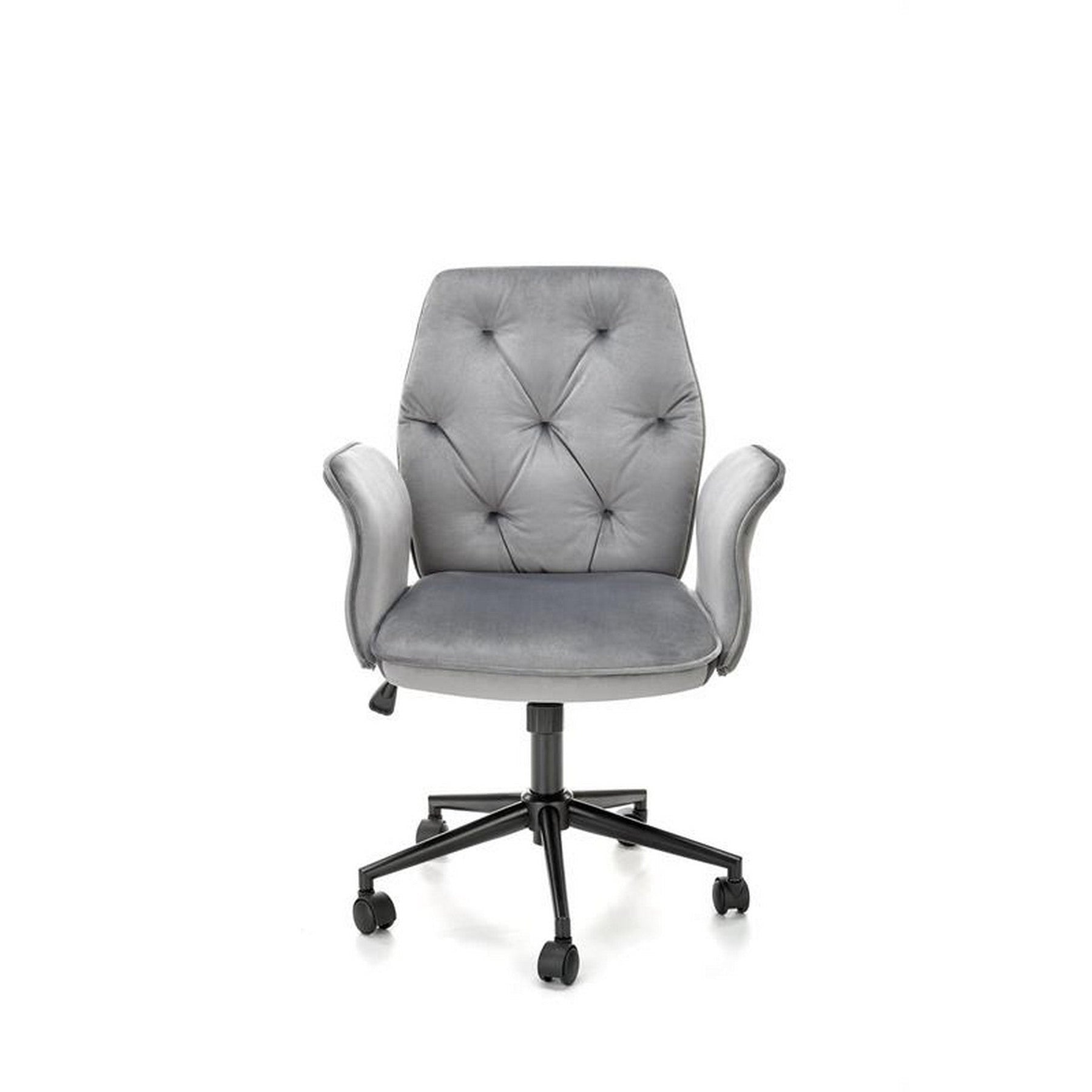 Scaun birou TULIP, catifea gri, 65x63x90/100 cm