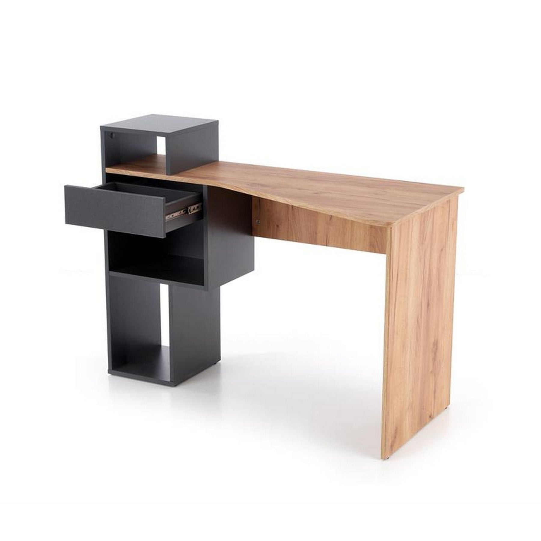 Birou Conti, stejar wotan/antracit, 122x57x90 cm
