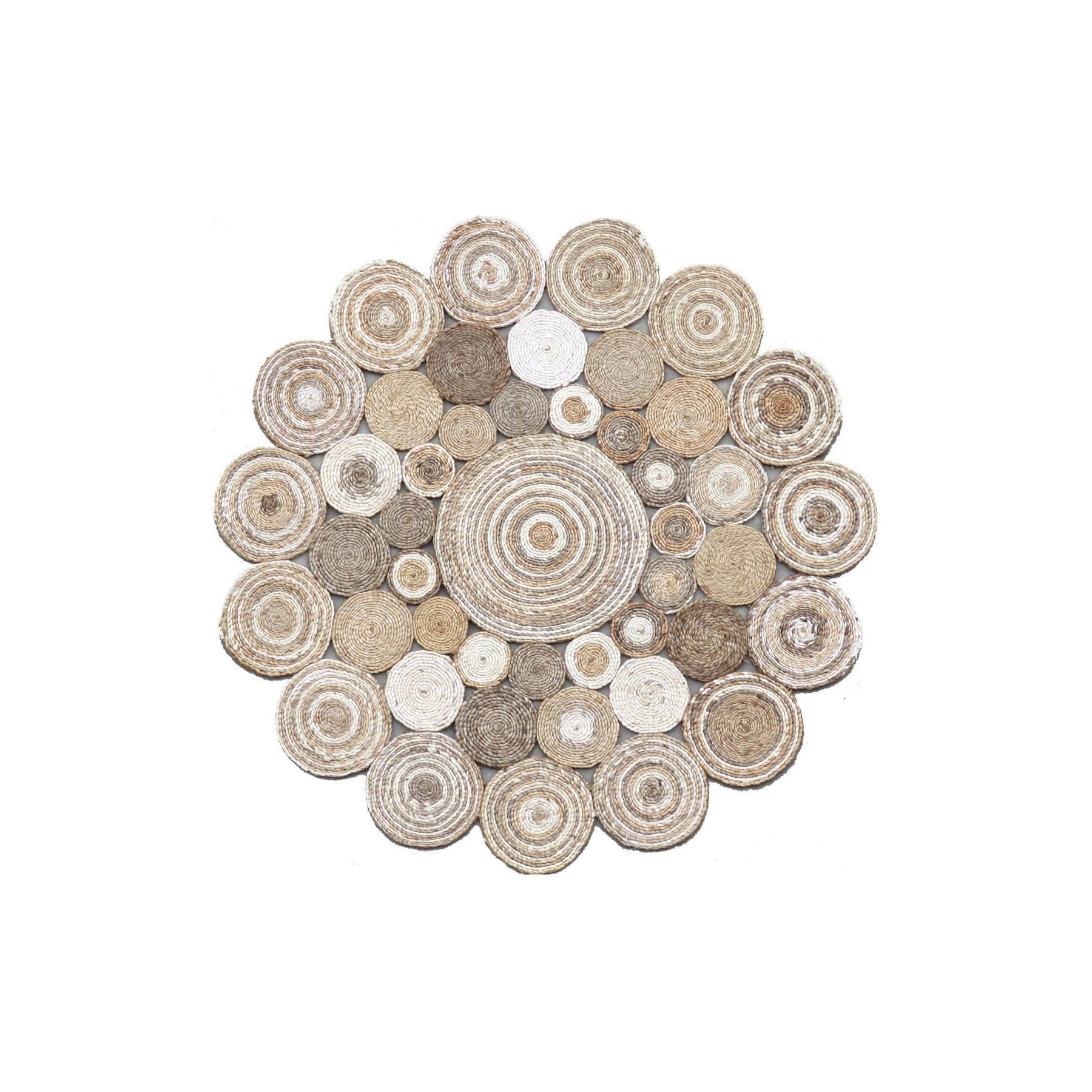 Covor, 120 cm, forma rotunda, material iuta, bej, CA 111 - White, Multy XW Q