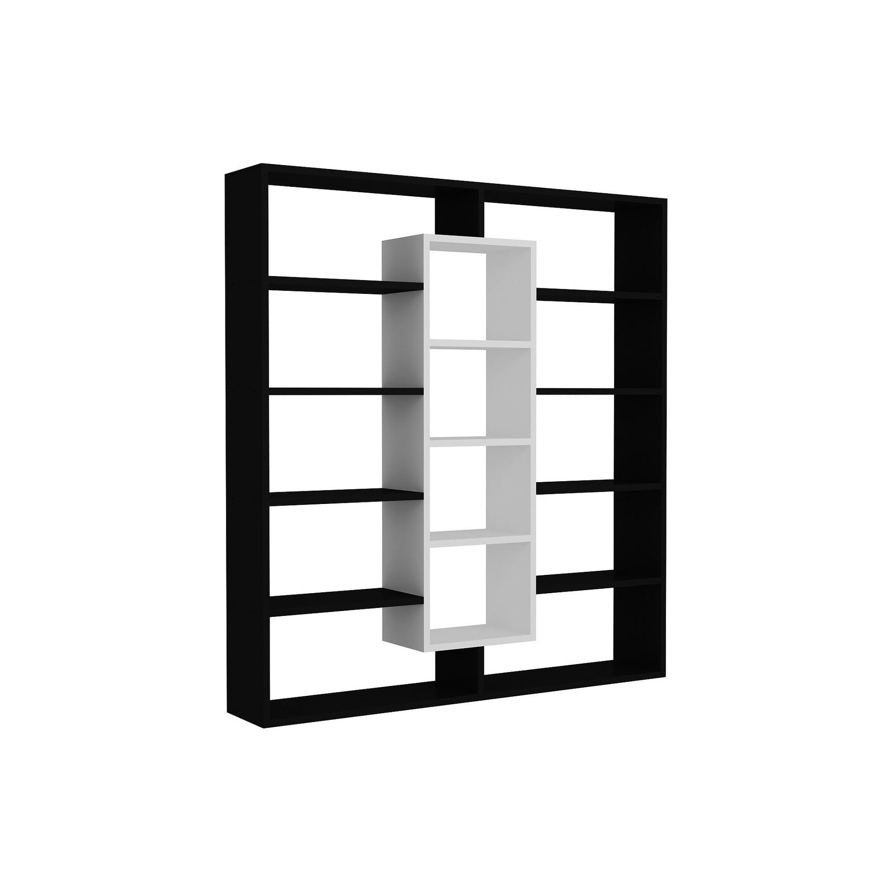 Biblioteca Ample, negru/alb, PAL, 125x22x136 cm