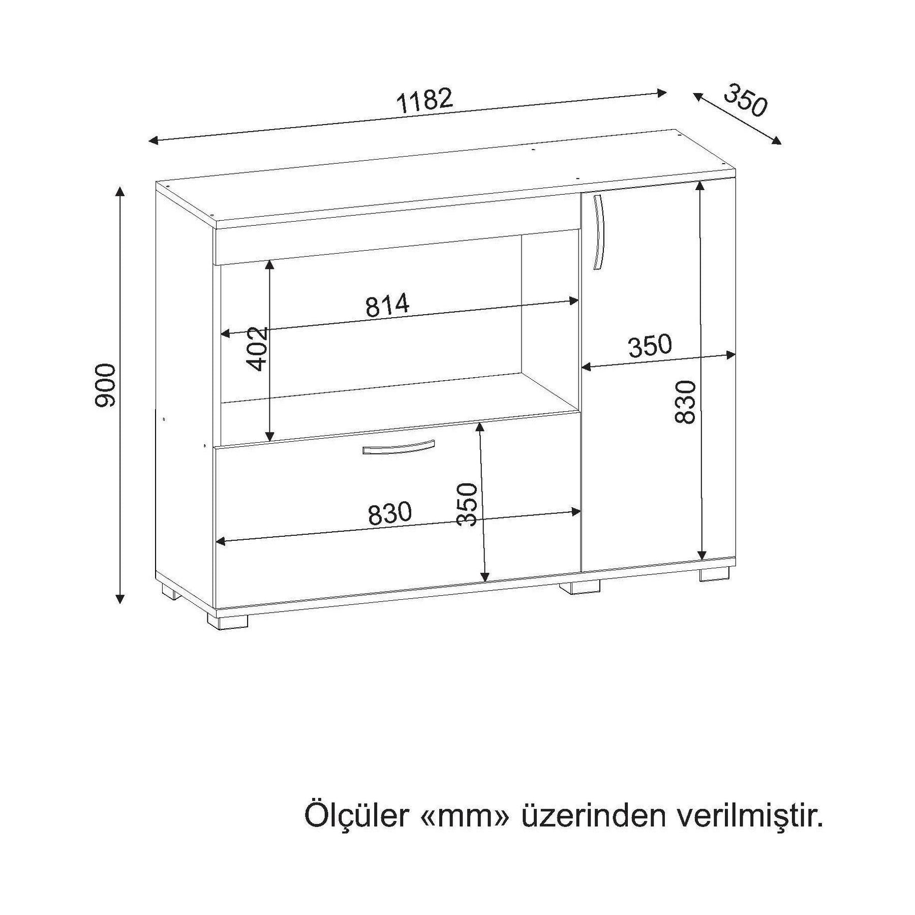 Dulap bucatarie Charlotta, stejar/alb, PAL, 118x35x90 cm