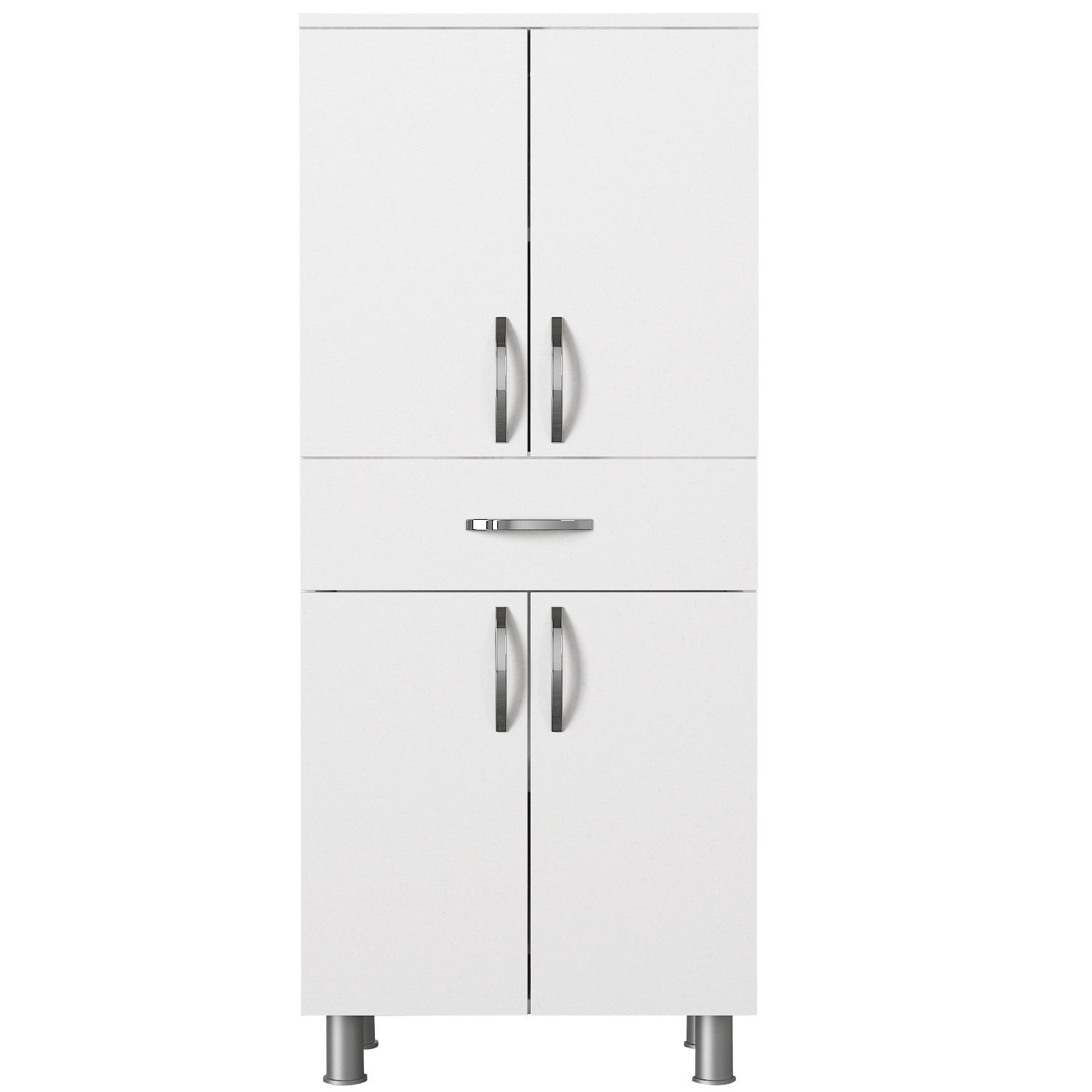 Dulap de baie Arizona 4 Kapak, din PAL melaminat, alb, 59.4x31.5x140 cm