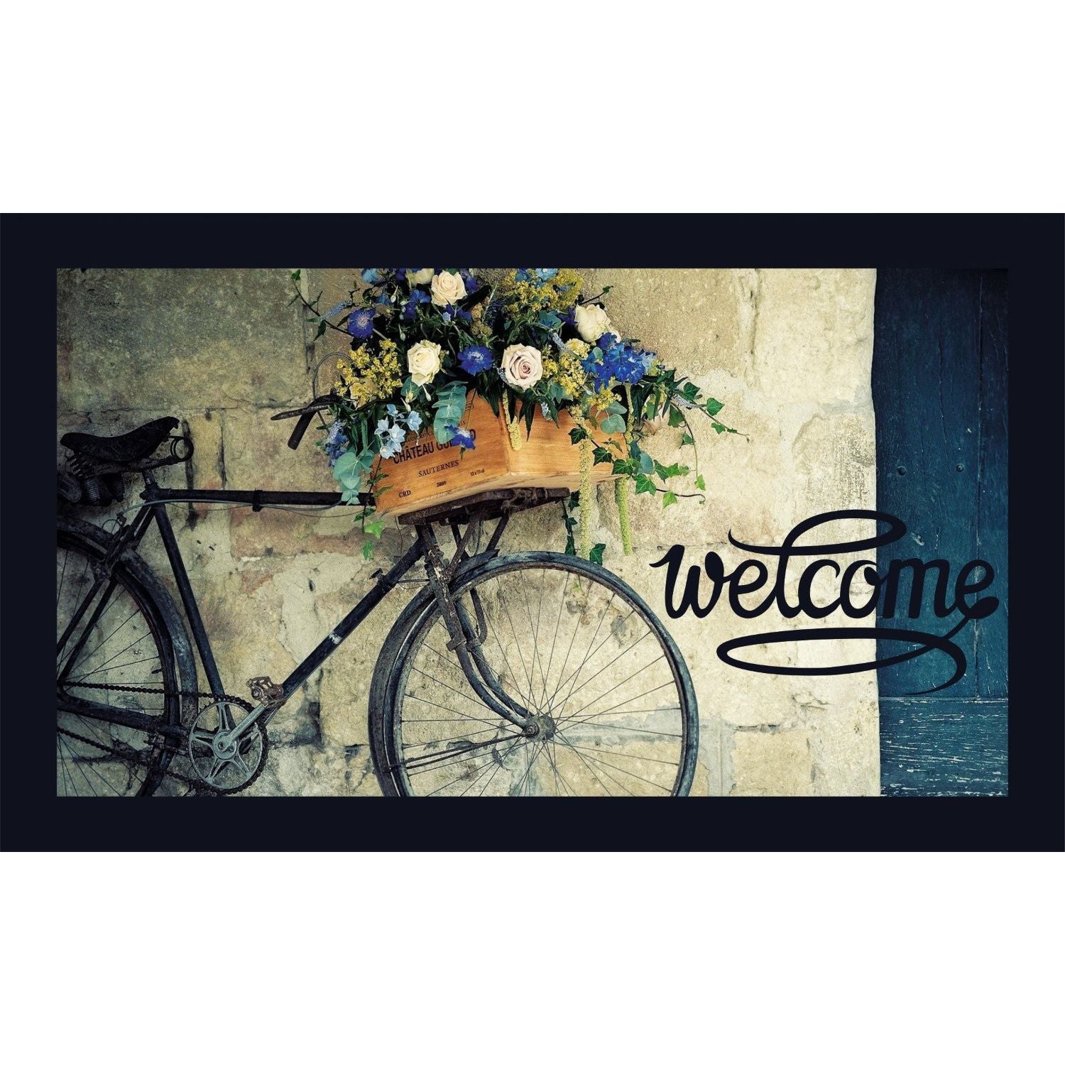 Covoras din pasla Bicycle, multicolor, pasla/ PVC, 45x70 cm