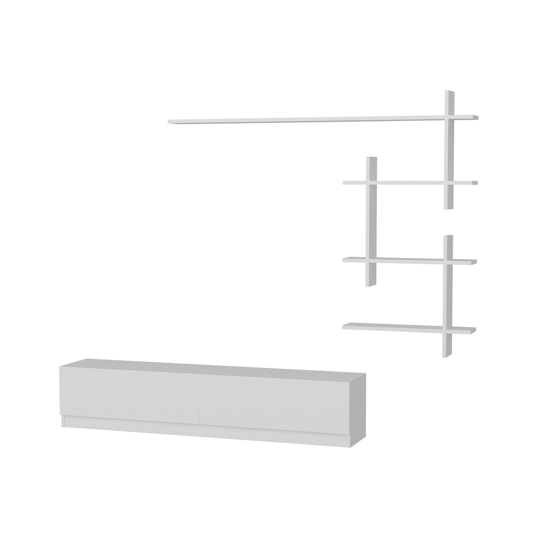 Set Living Ahenk, din PAL, alb, 160x130x31.3 cm