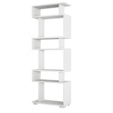 Biblioteca Blok, alb, PAL melaminat, 60x165x20 cm