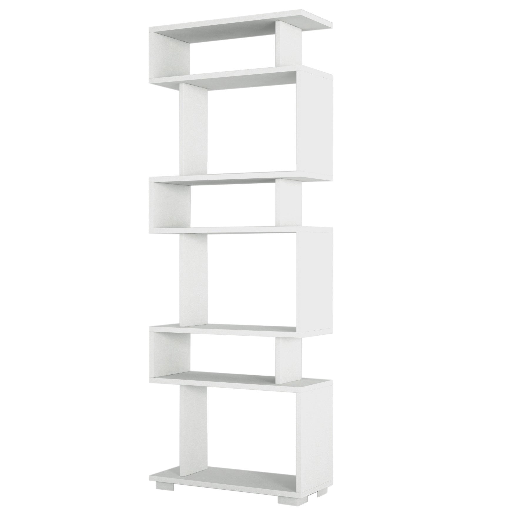 Biblioteca Blok, alb, PAL melaminat, 60x165x20 cm