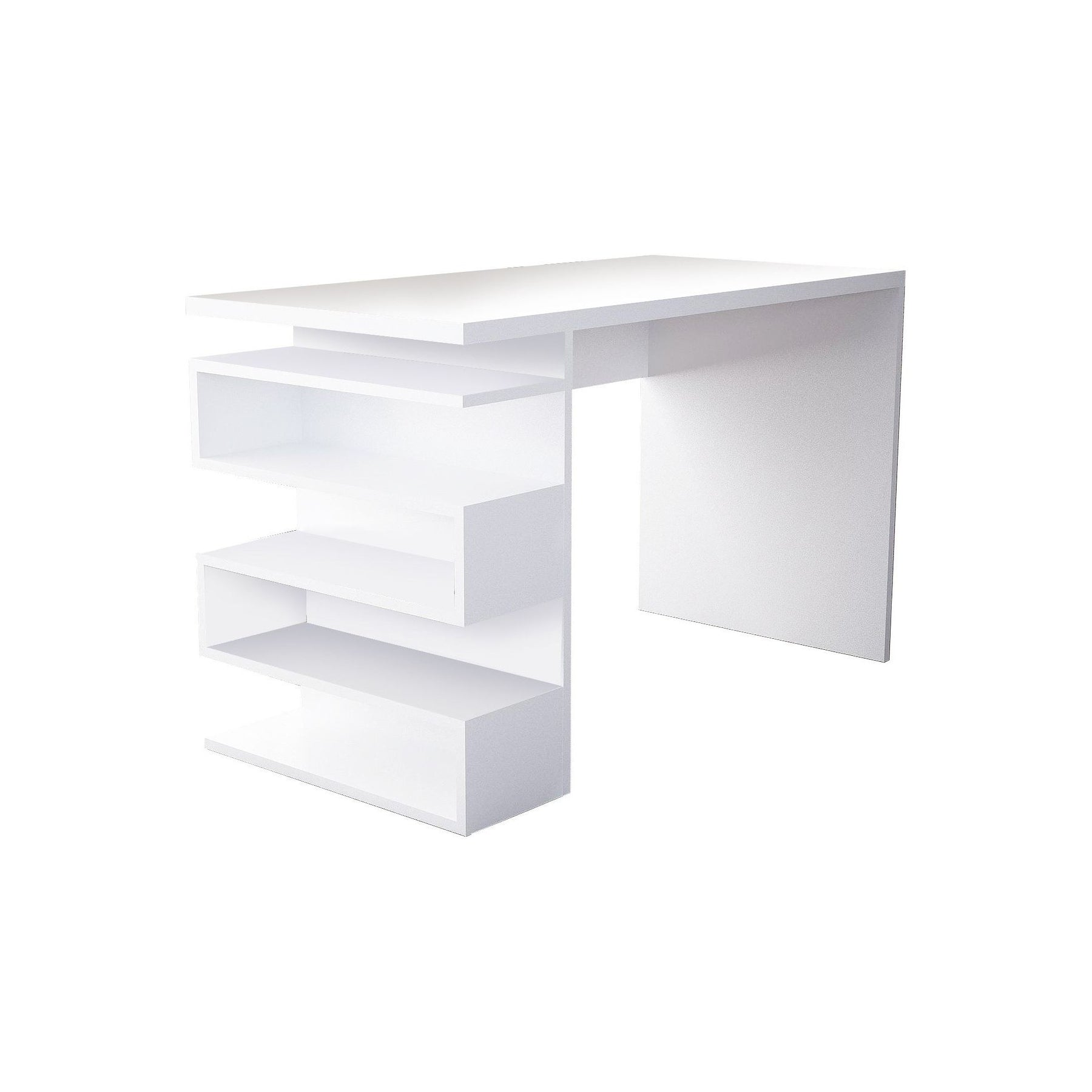 Birou Snake, din PAL melaminat, alb, 120x60x75 cm