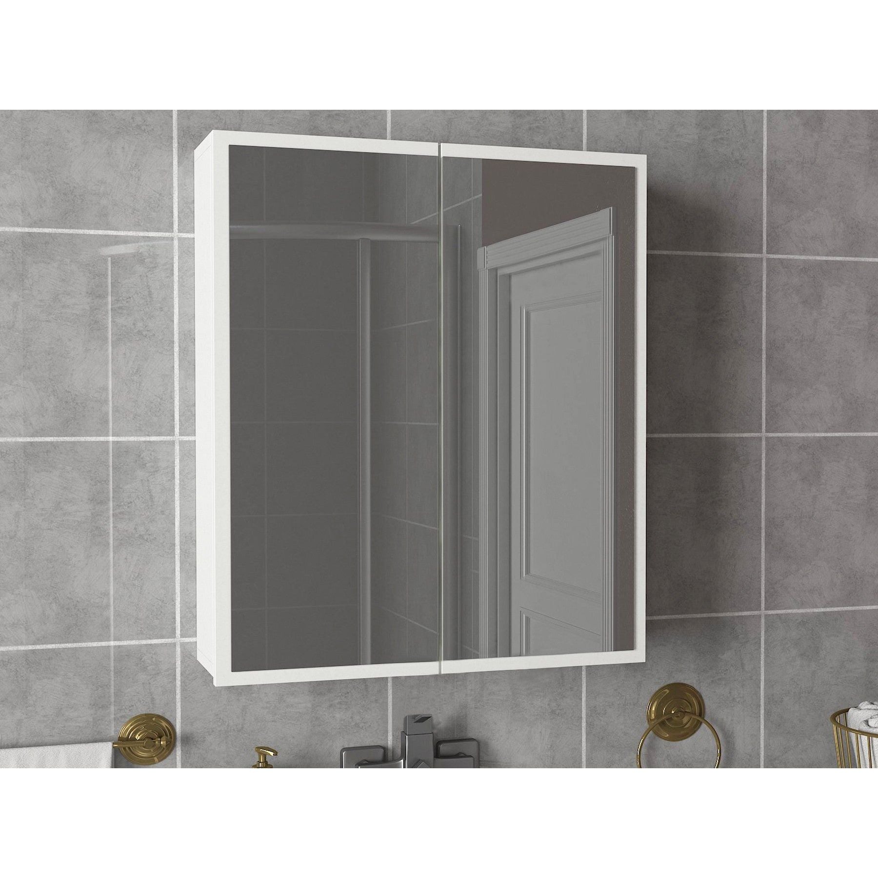 Dulap de baie Kayla, alb, PAL, 60x17x78 cm