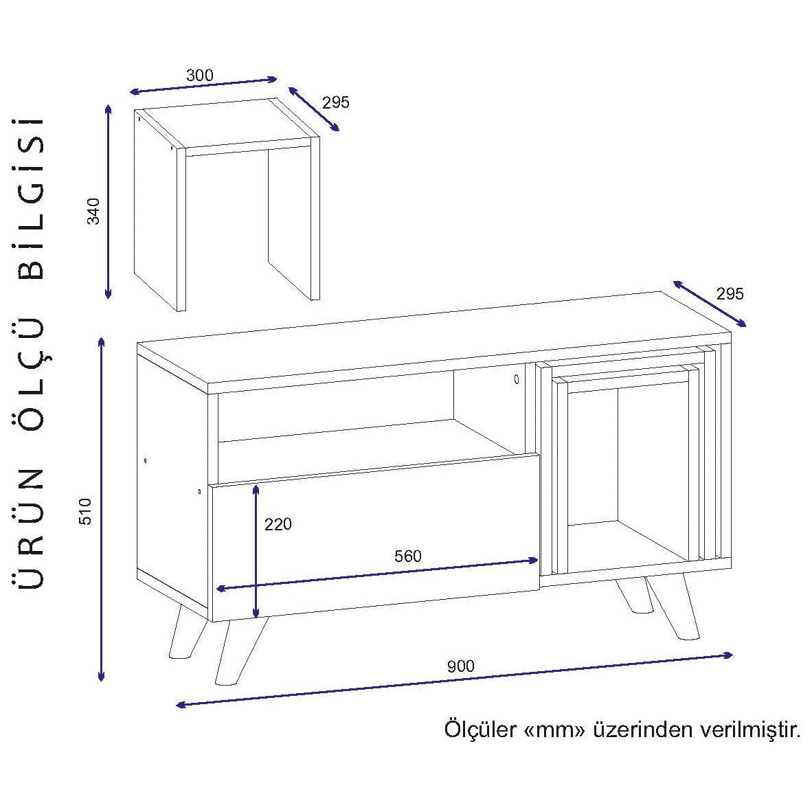Comoda TV Novella K2, din PAL melaminat, alb/nuc, 90x30x51 cm