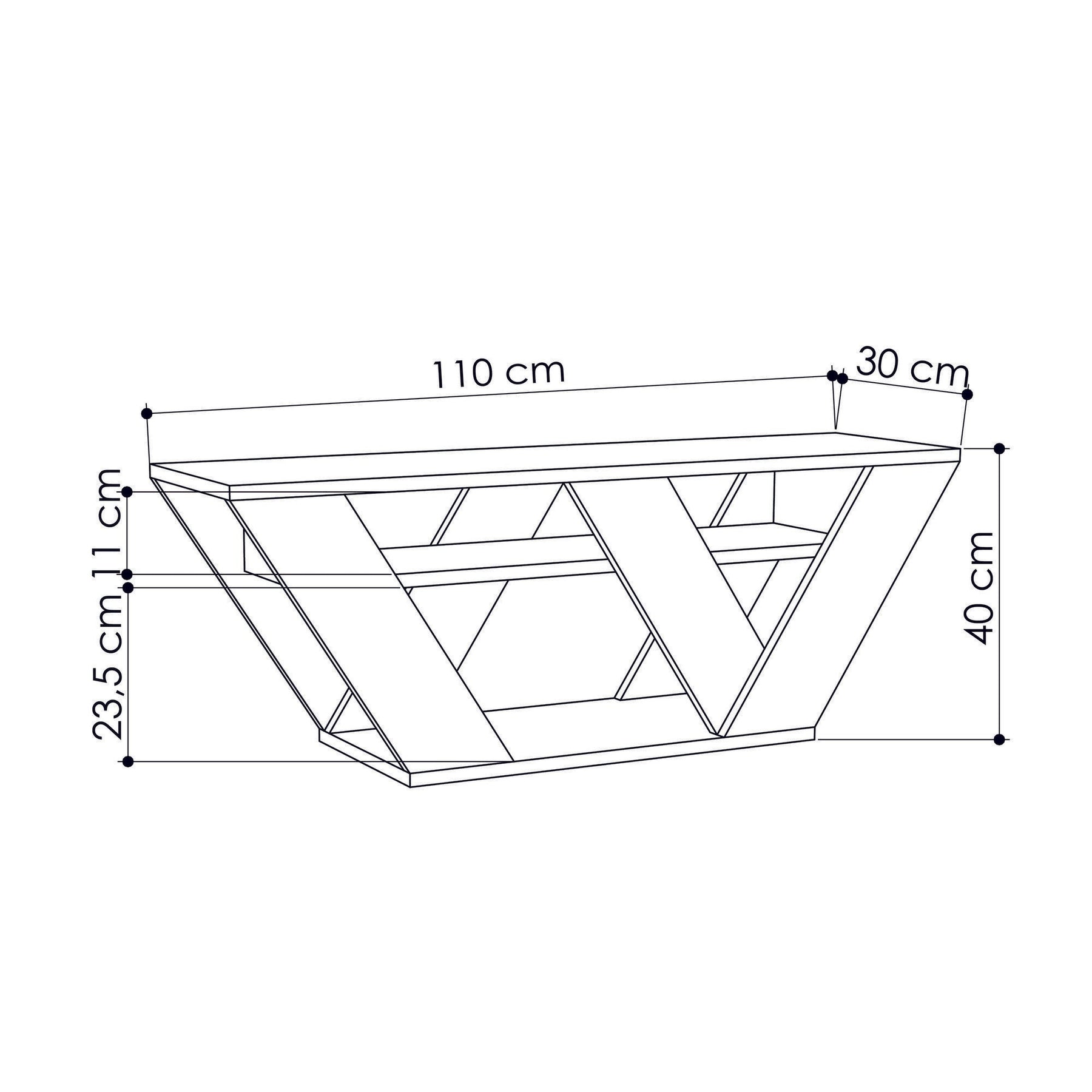 Comoda TV Pipralla, stejar, PAL melaminat, 110x40x30 cm